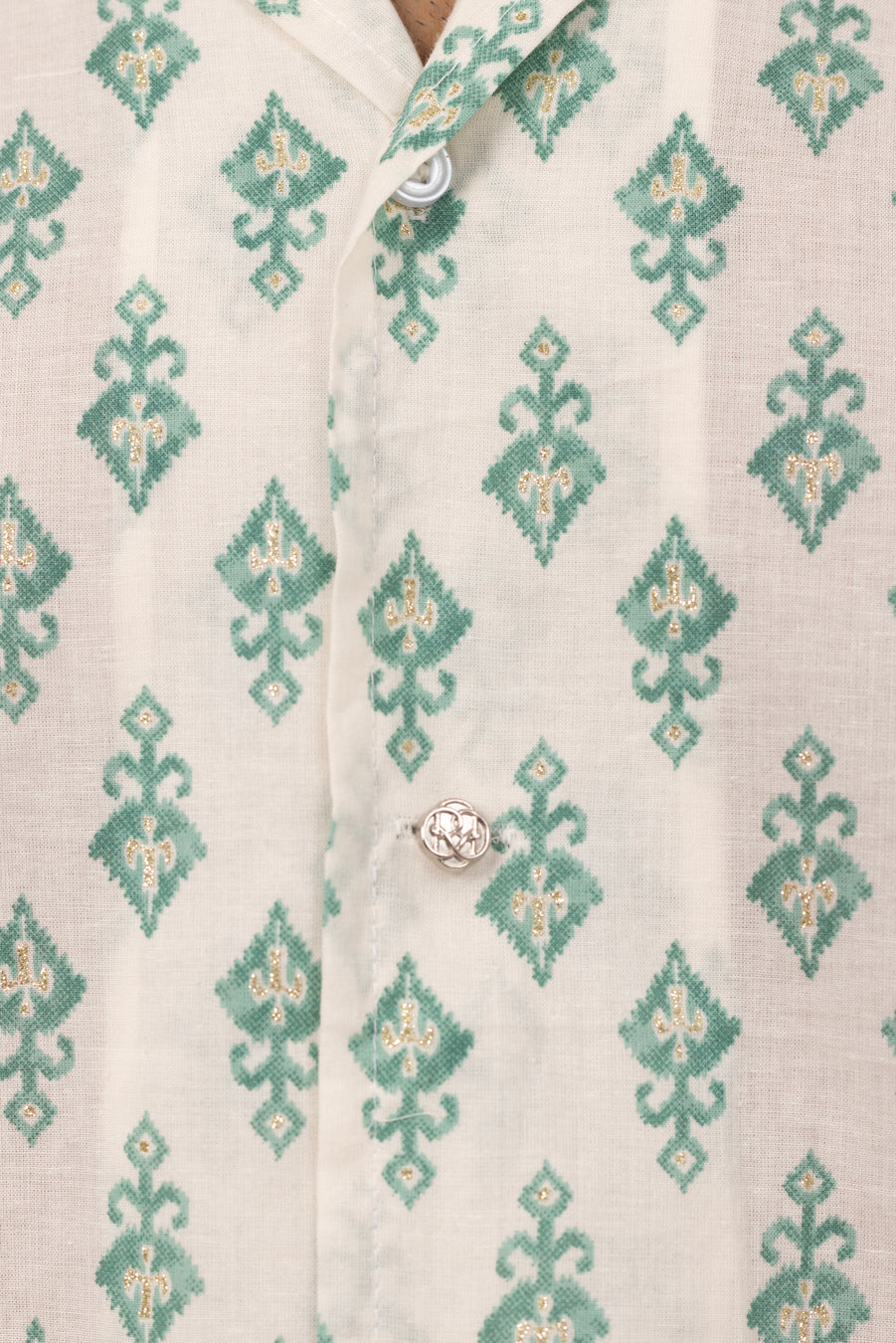 Gold Kunai Embellished Shirt in Cotton