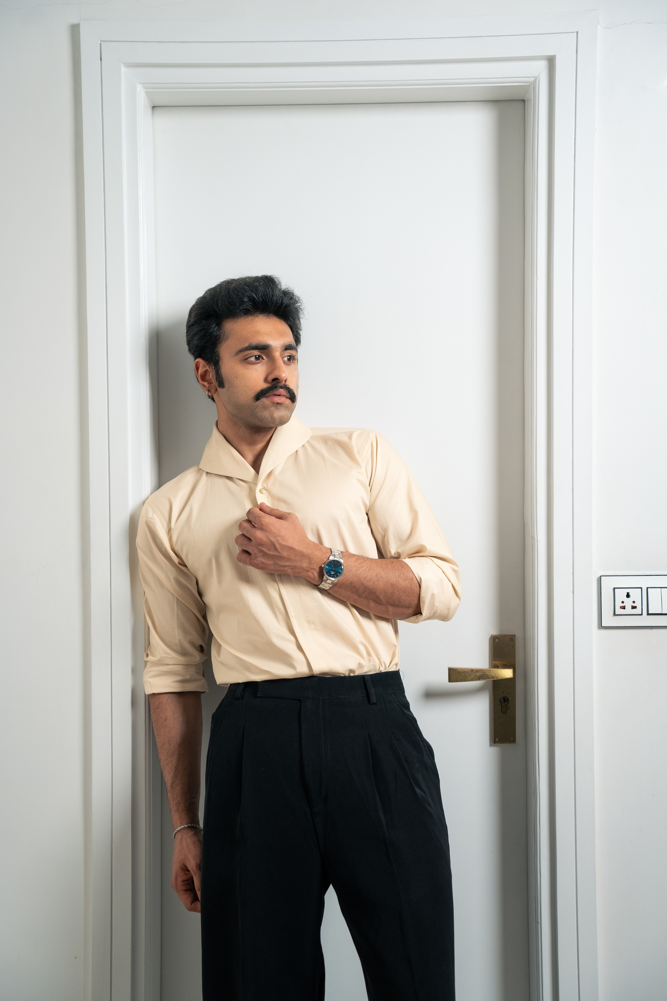 “The Icon” Beige in Giza Cotton Shirt