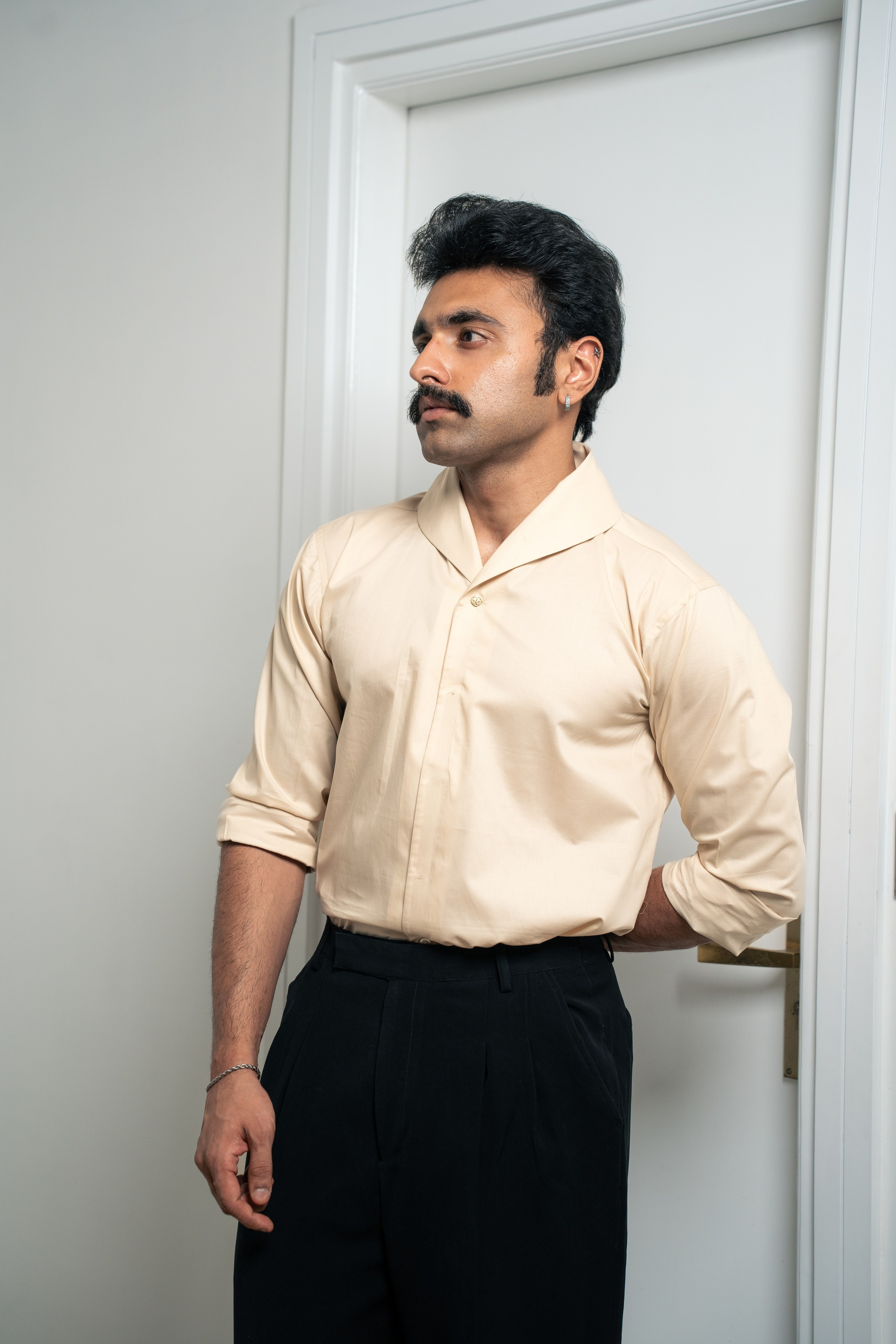 “The Icon” Beige in Giza Cotton Shirt