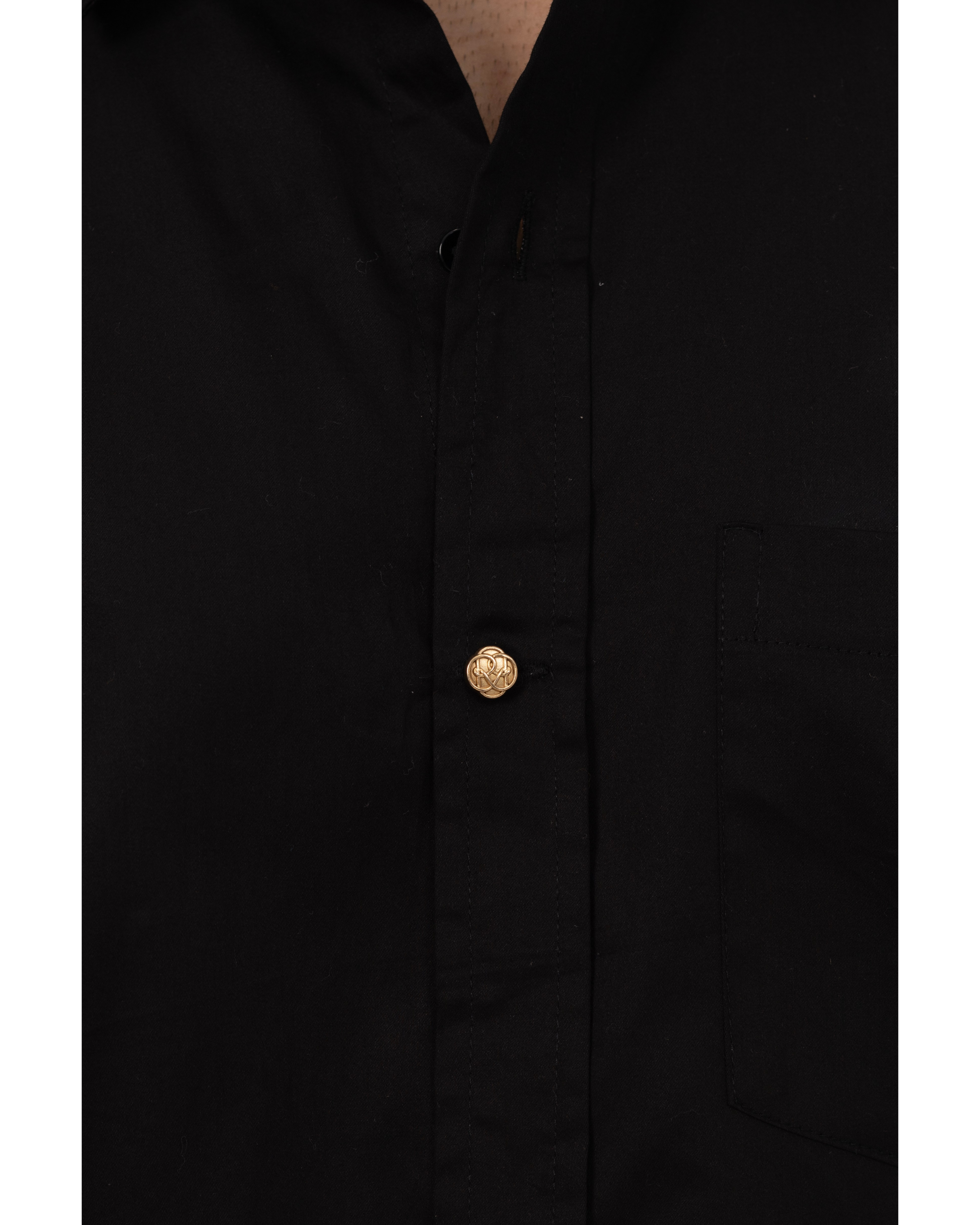 Black Shirt in Giza Cotton