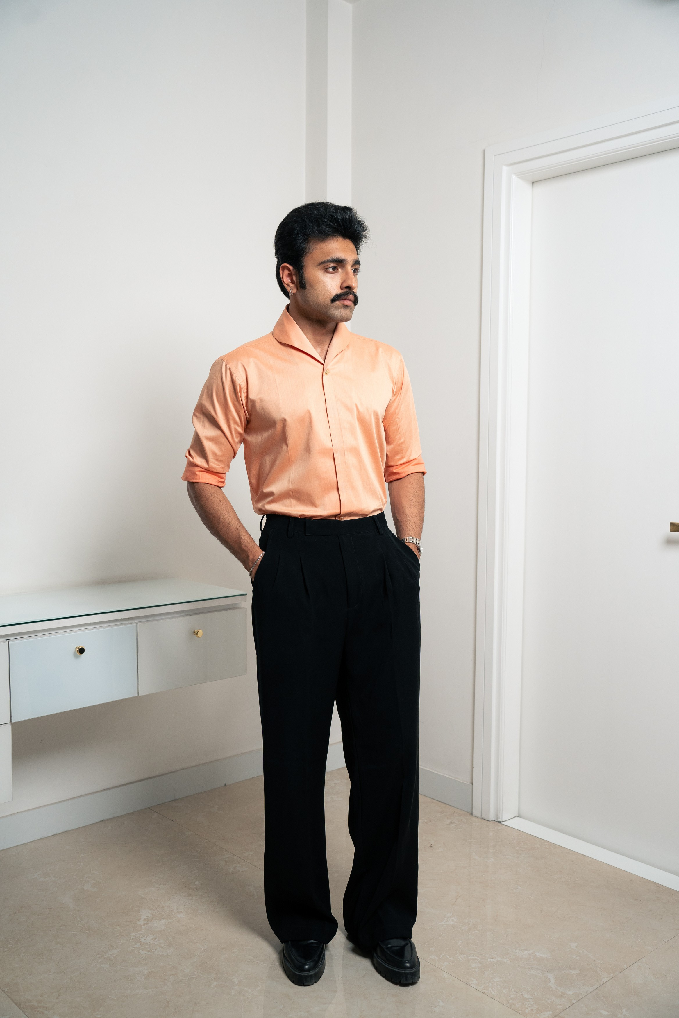 “The Icon” Orange in Giza Cotton Shirt