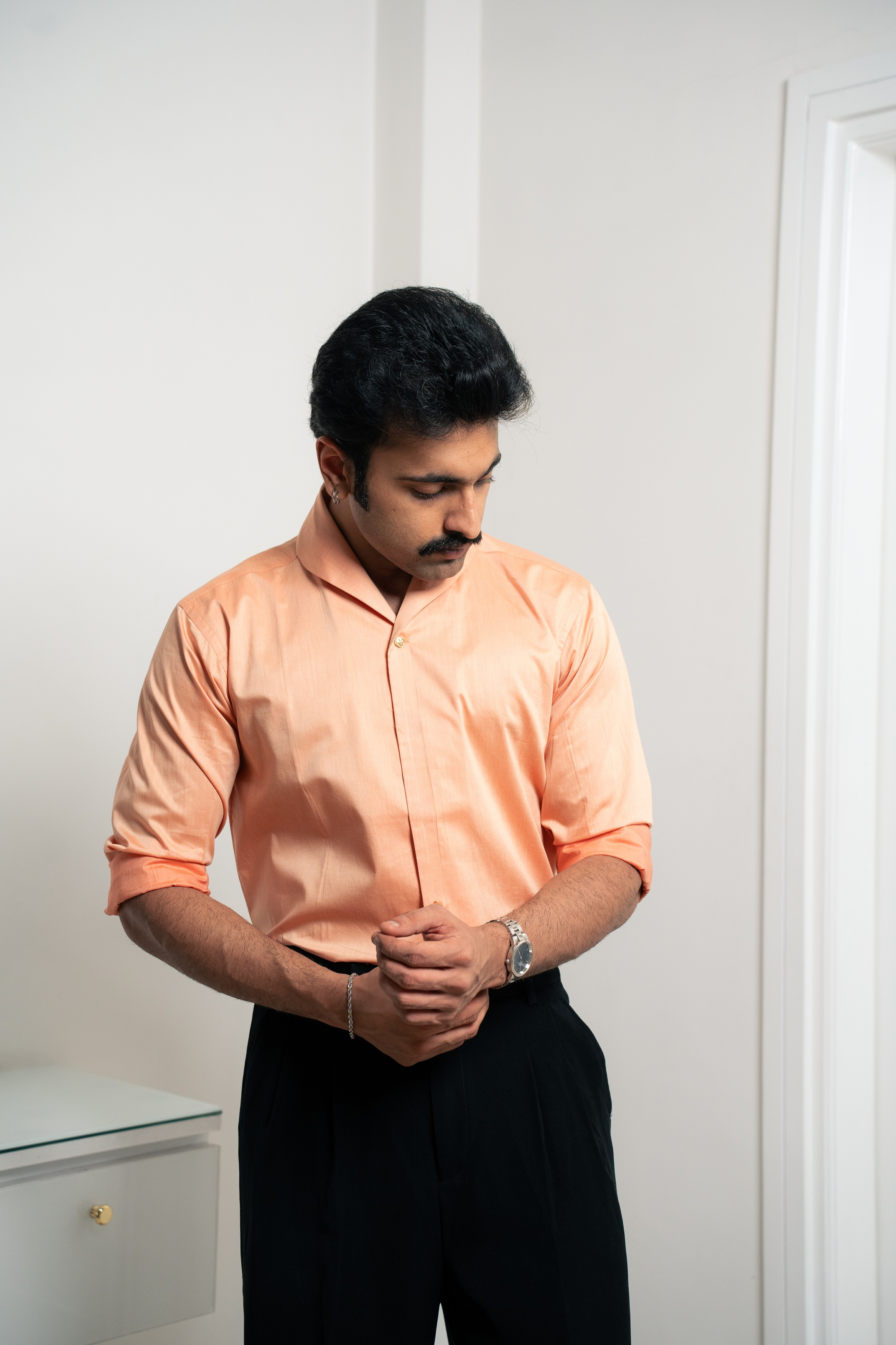 “The Icon” Orange in Giza Cotton Shirt