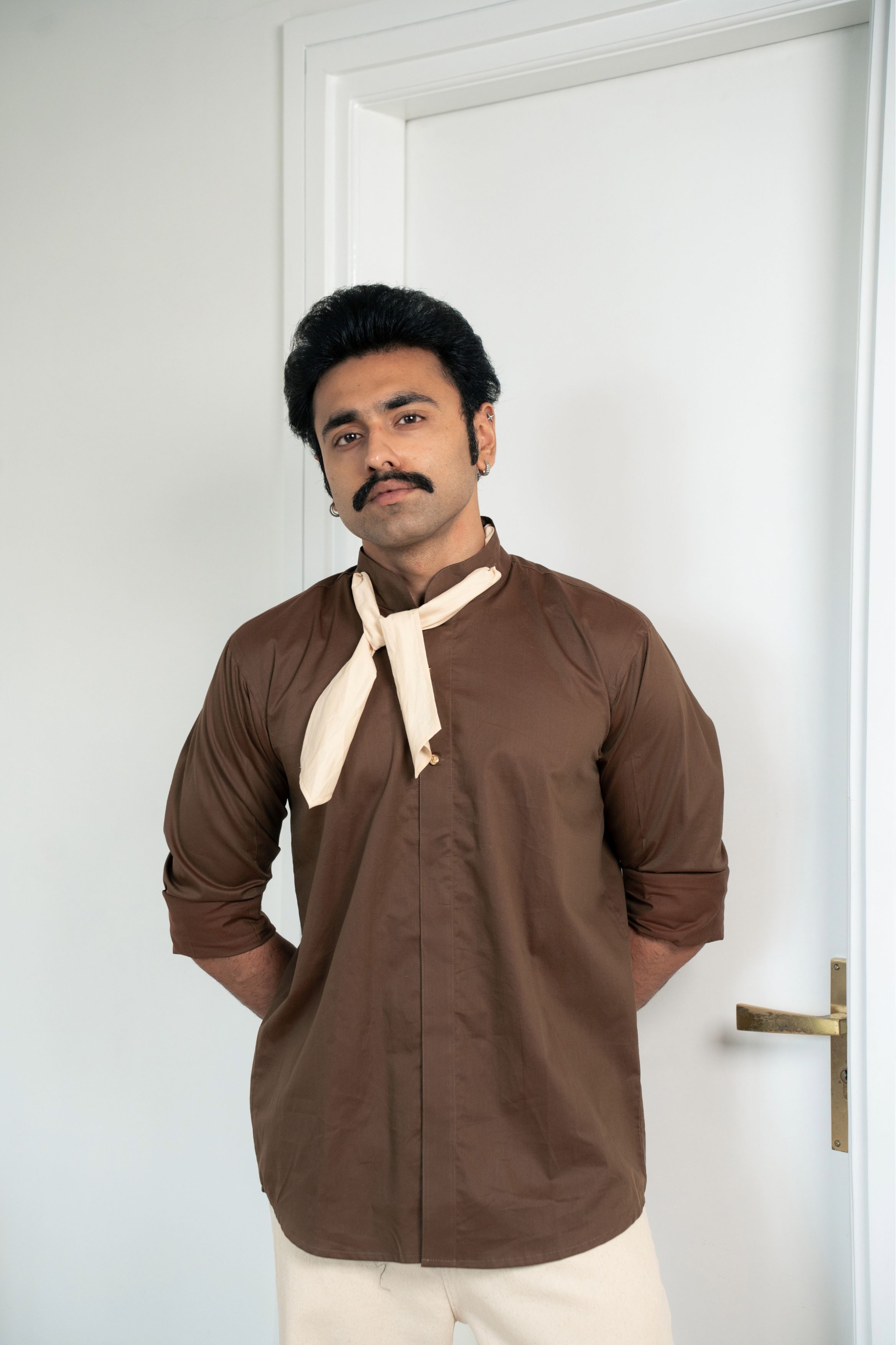 “Stardom” Brown Cotton Shirt