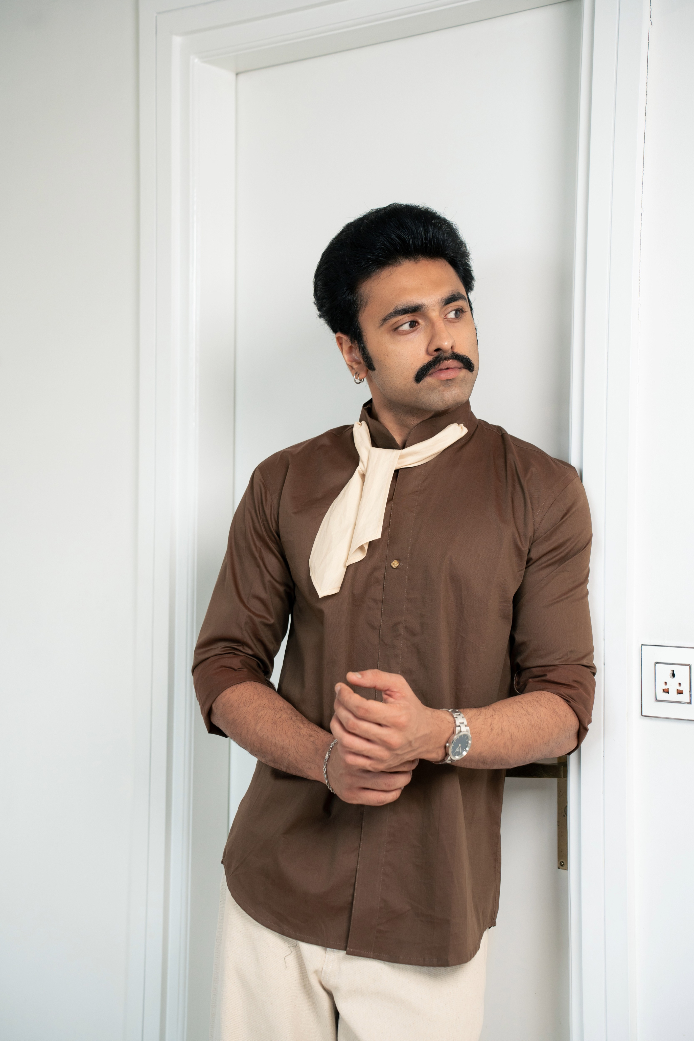 “Stardom” Brown Cotton Shirt