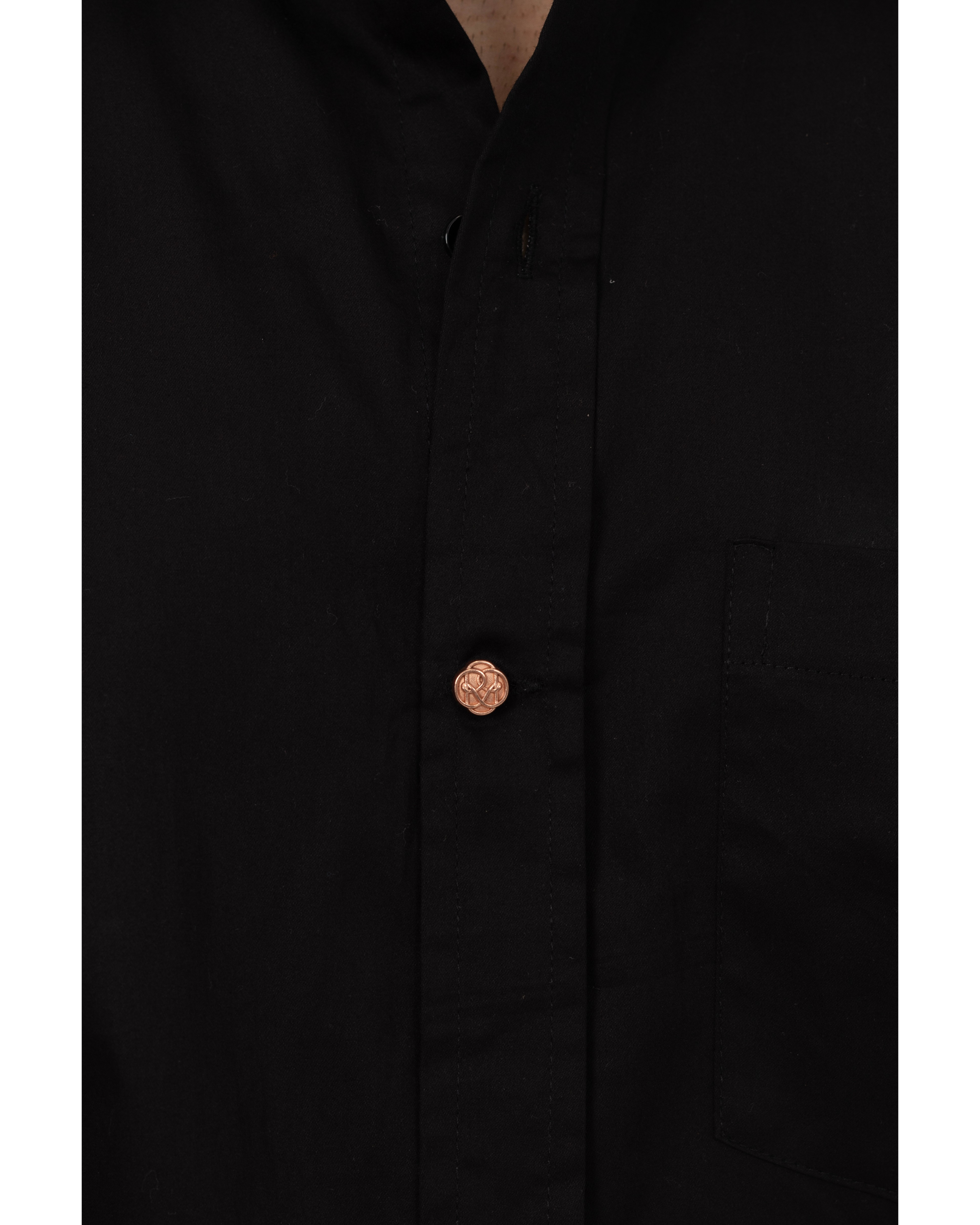 Black Shirt in Giza Cotton