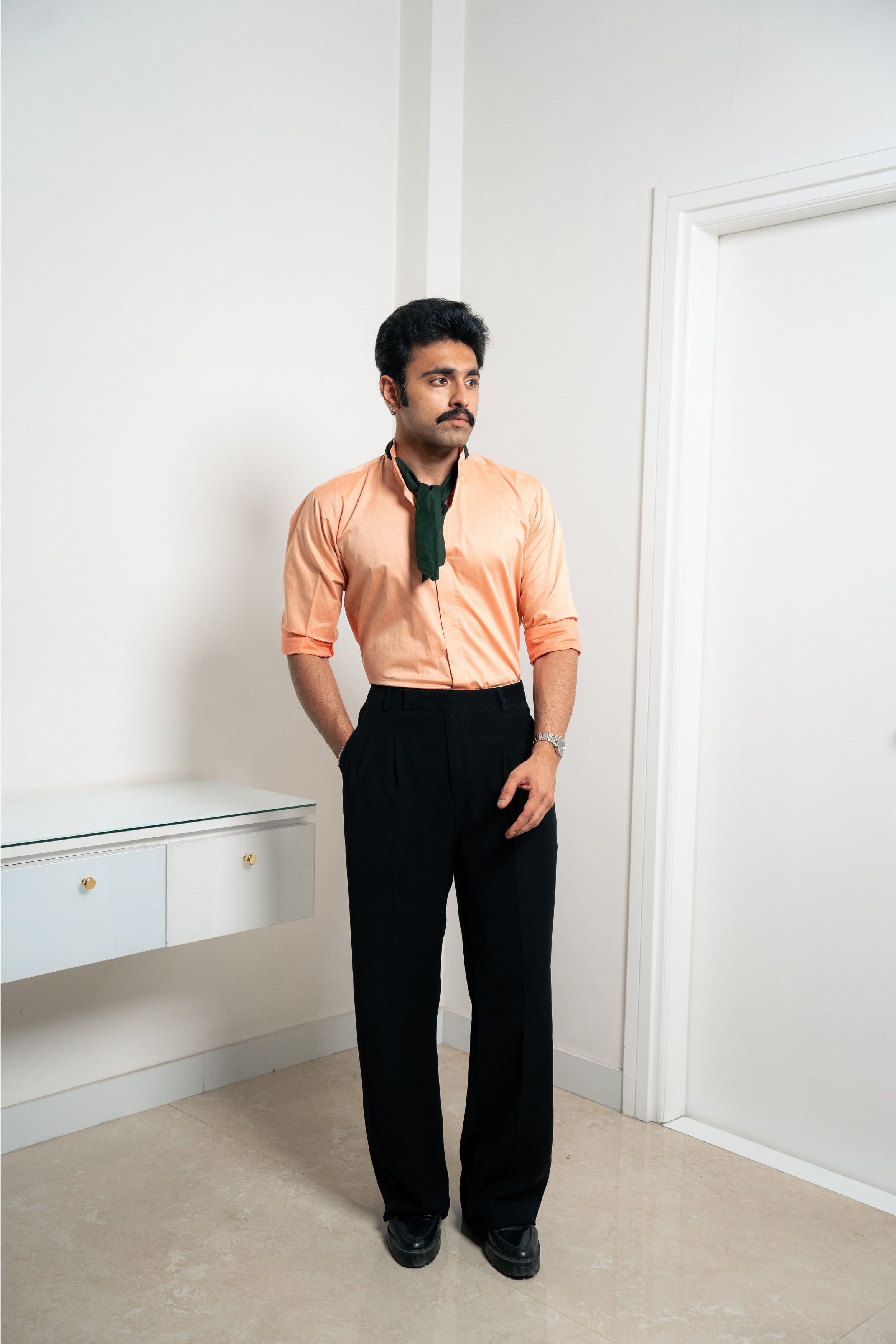 “Stardom” Orange Cotton Shirt