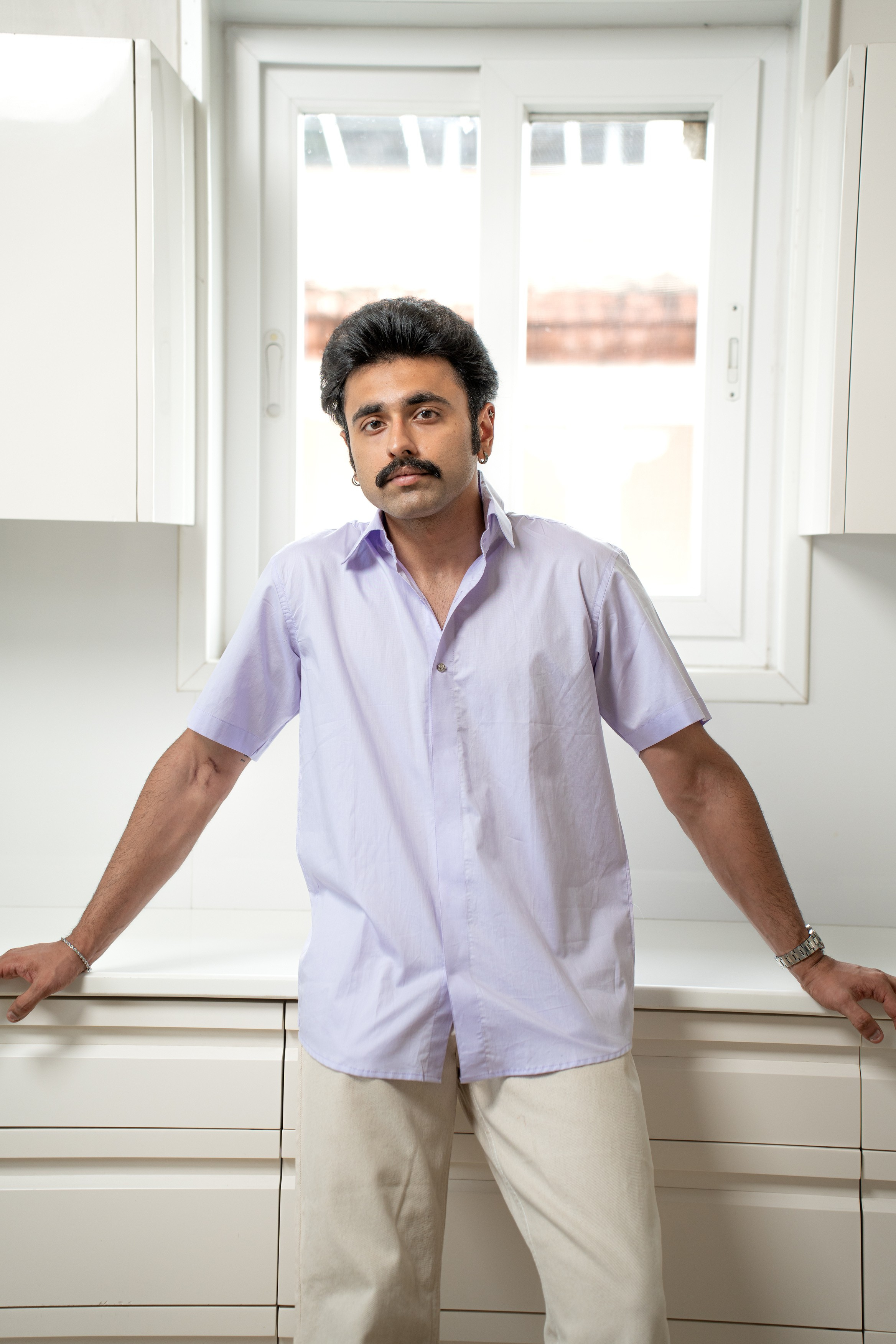 "Monaco" Lilac Giza Cotton Shirt