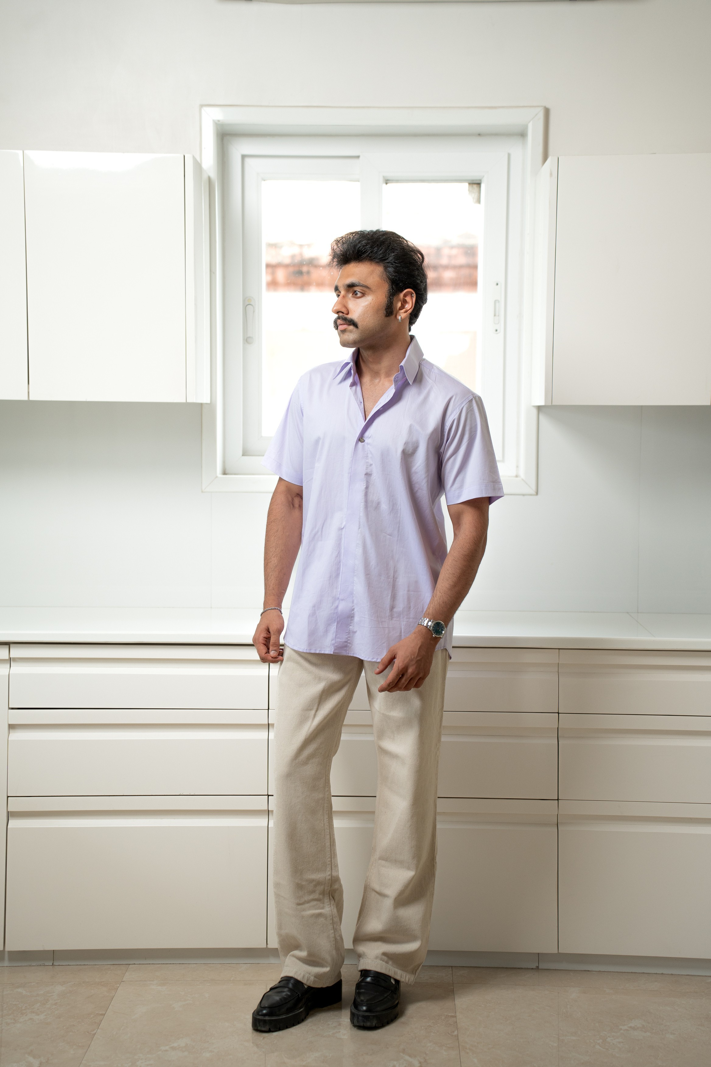 "Monaco" Lilac Giza Cotton Shirt