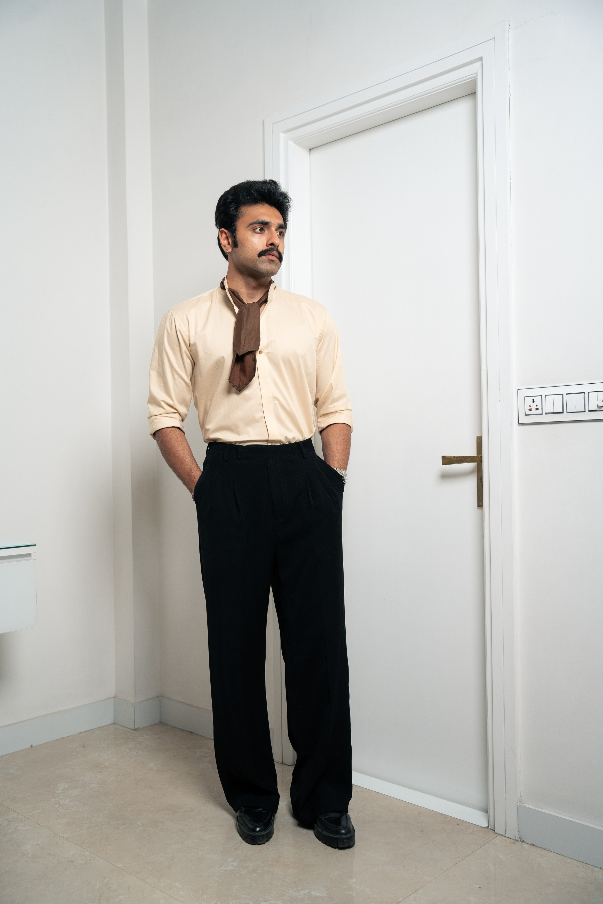 “Stardom” Beige Cotton Shirt