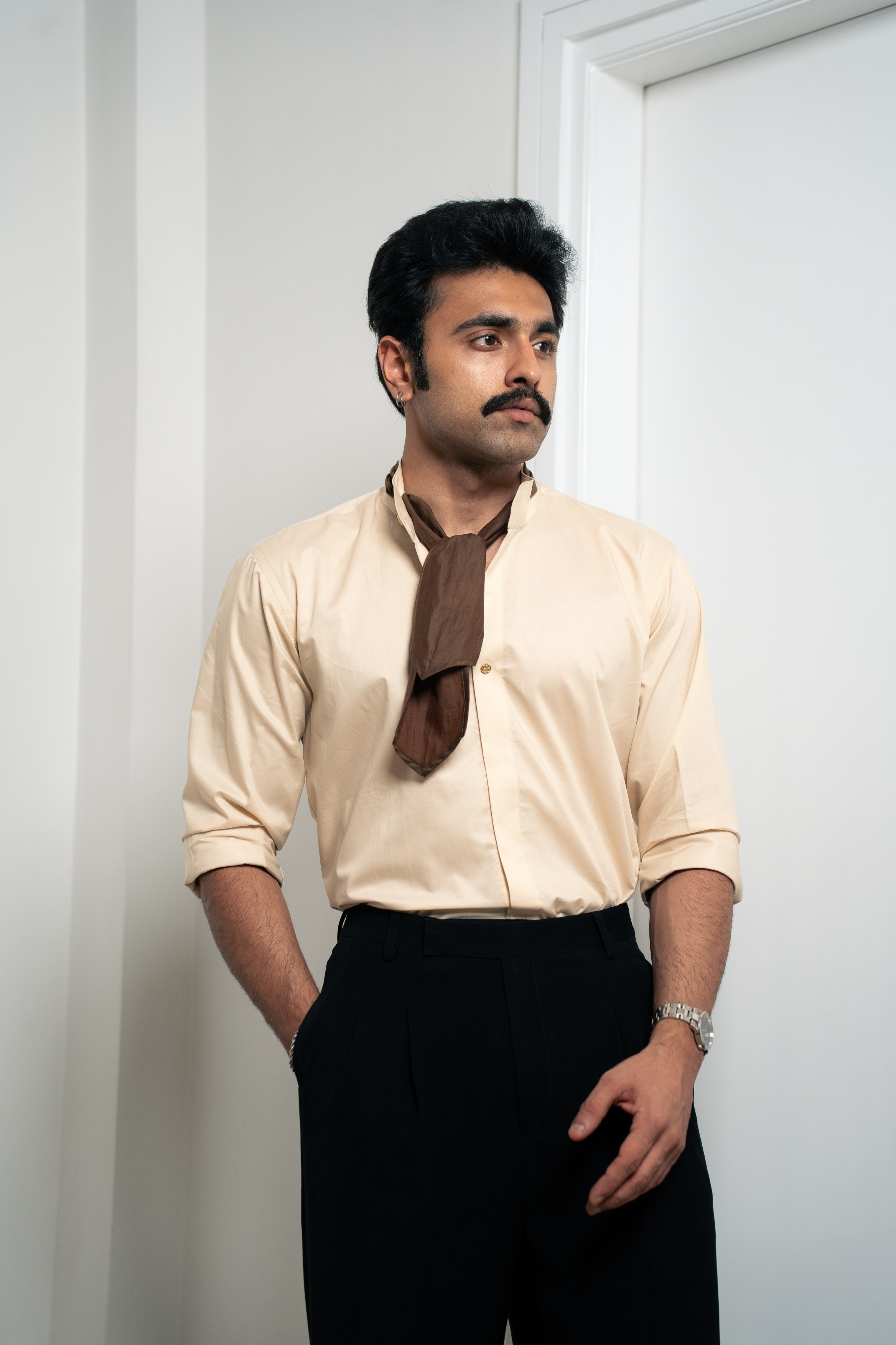 “Stardom” Beige Cotton Shirt