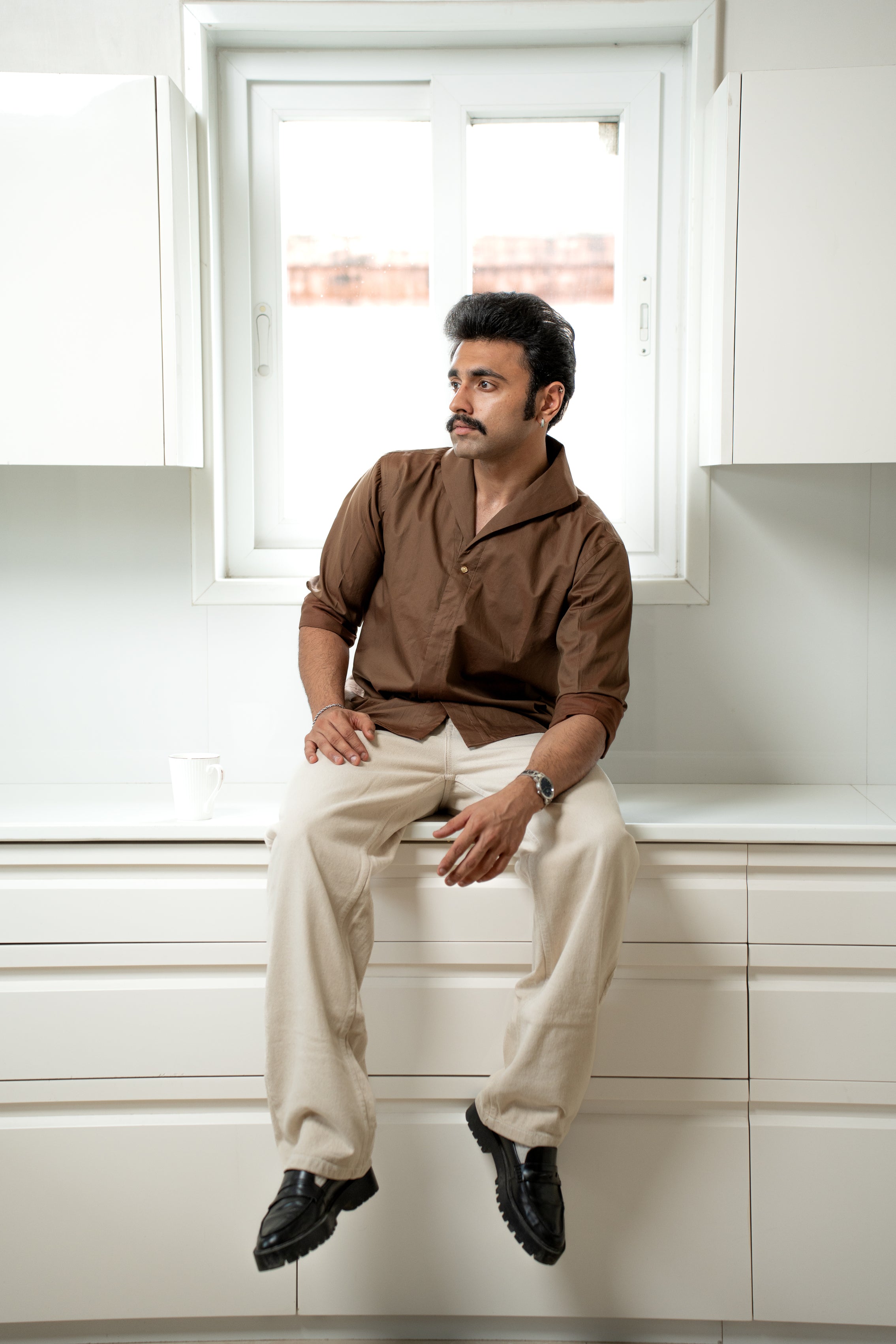 “The Icon” Brown in Giza Cotton Shirt