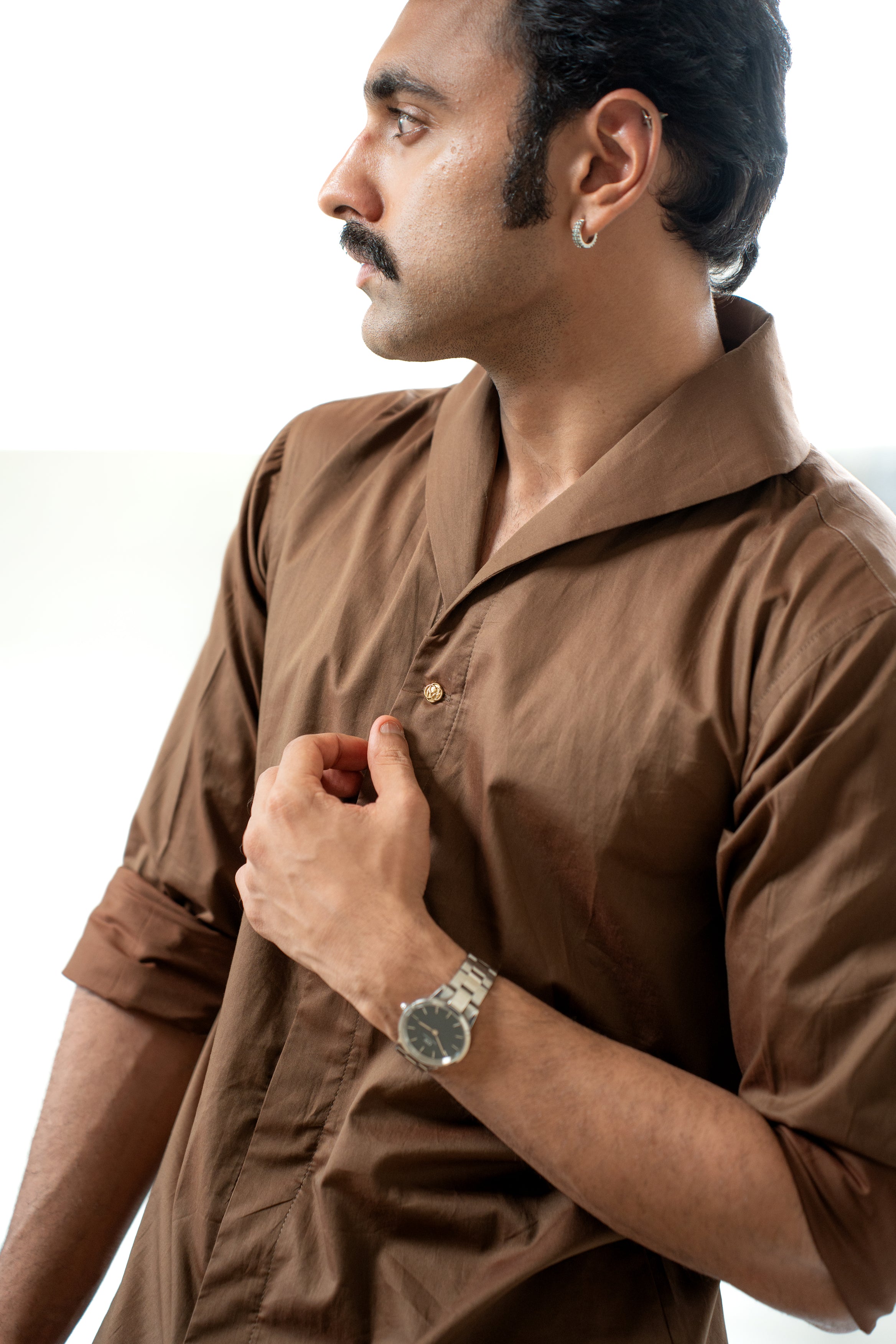 “The Icon” Brown in Giza Cotton Shirt