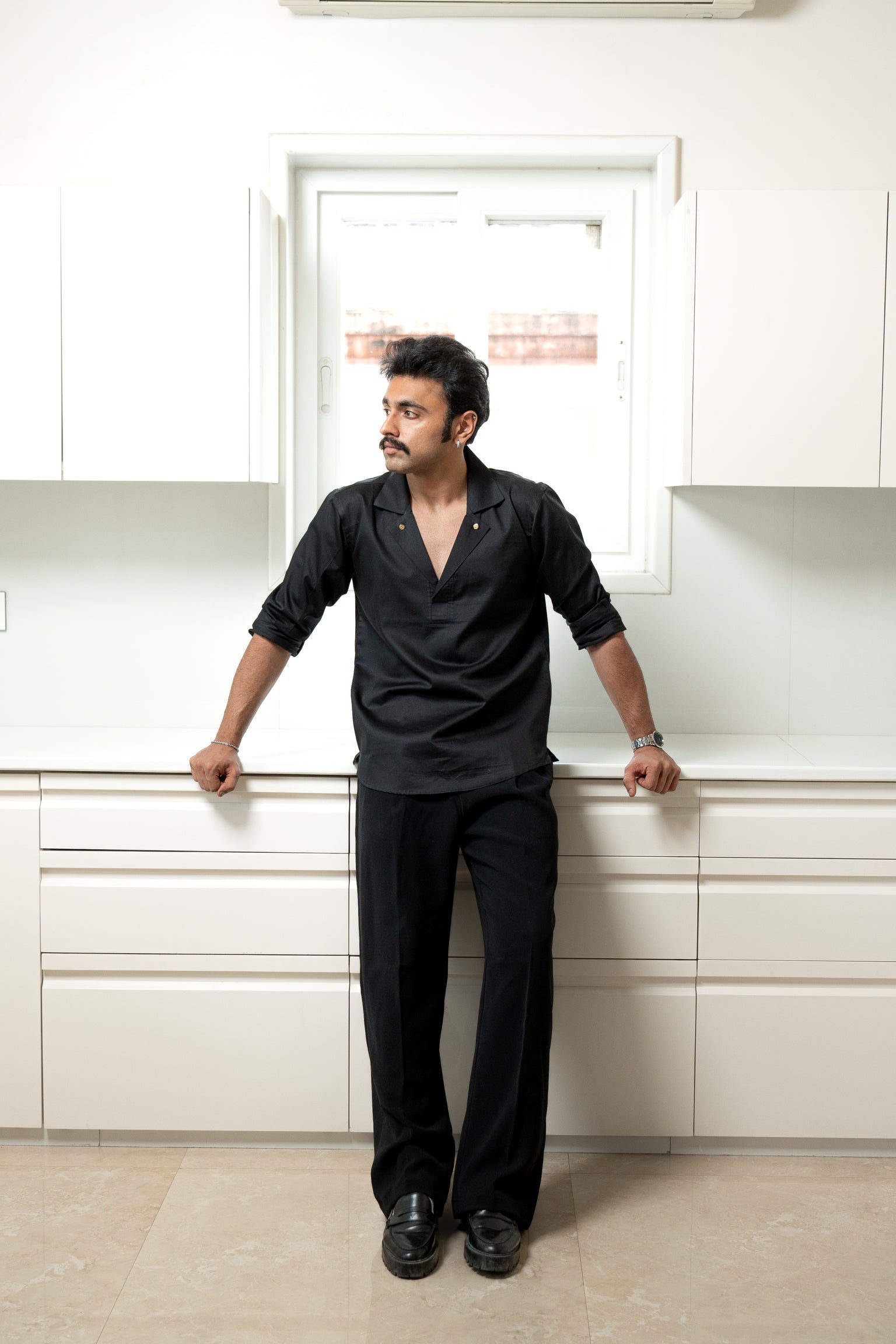 “The Rockstar” Black Giza Cotton Shirt