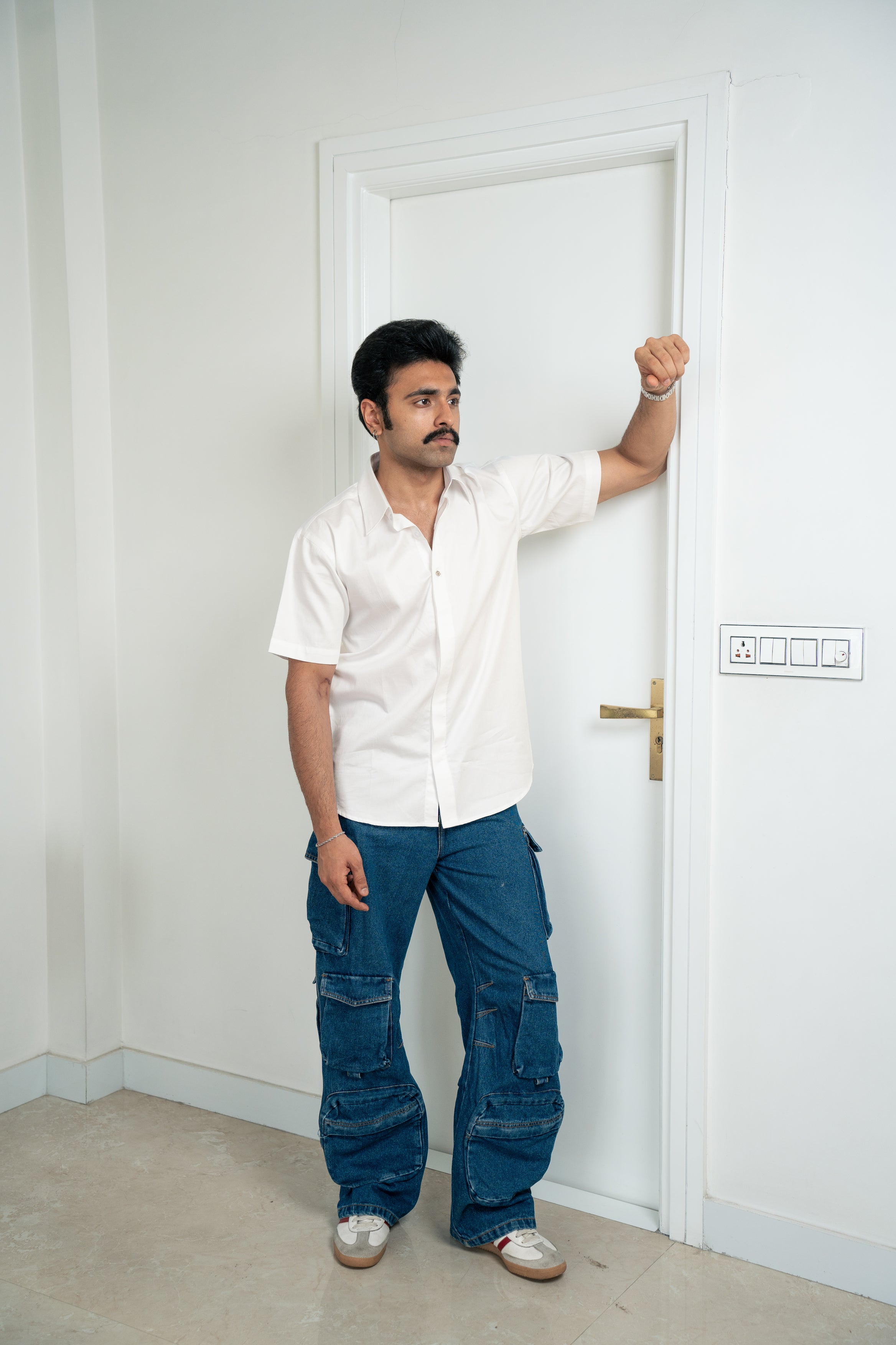 "Monaco" White Giza Cotton Shirt