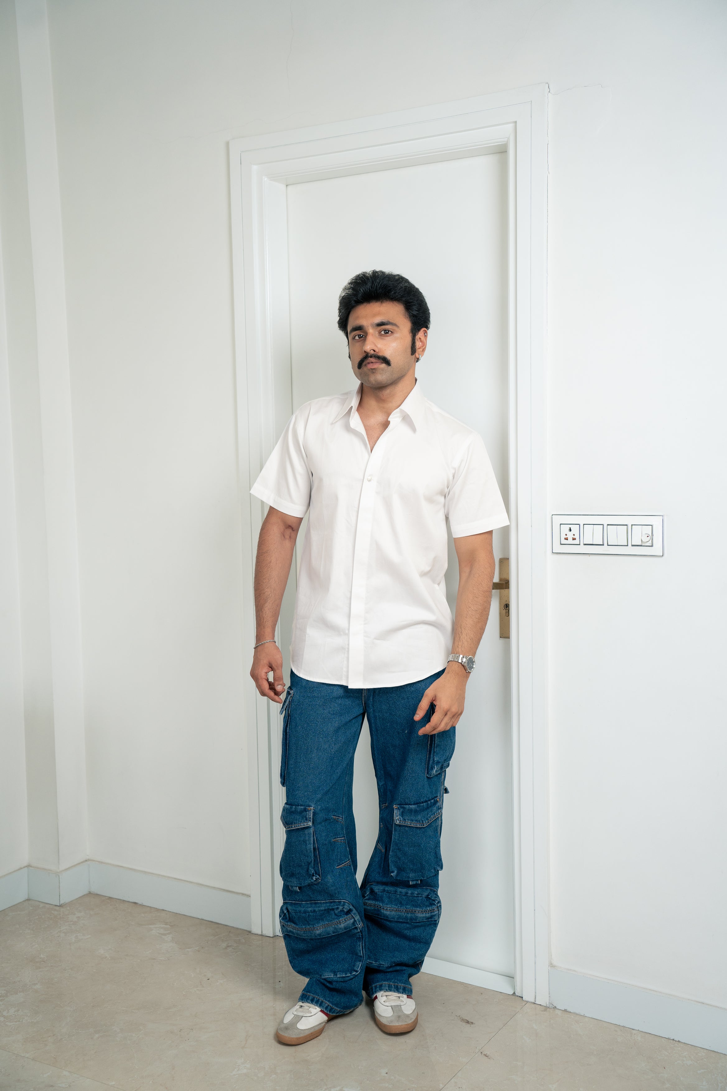 "Monaco" White Giza Cotton Shirt