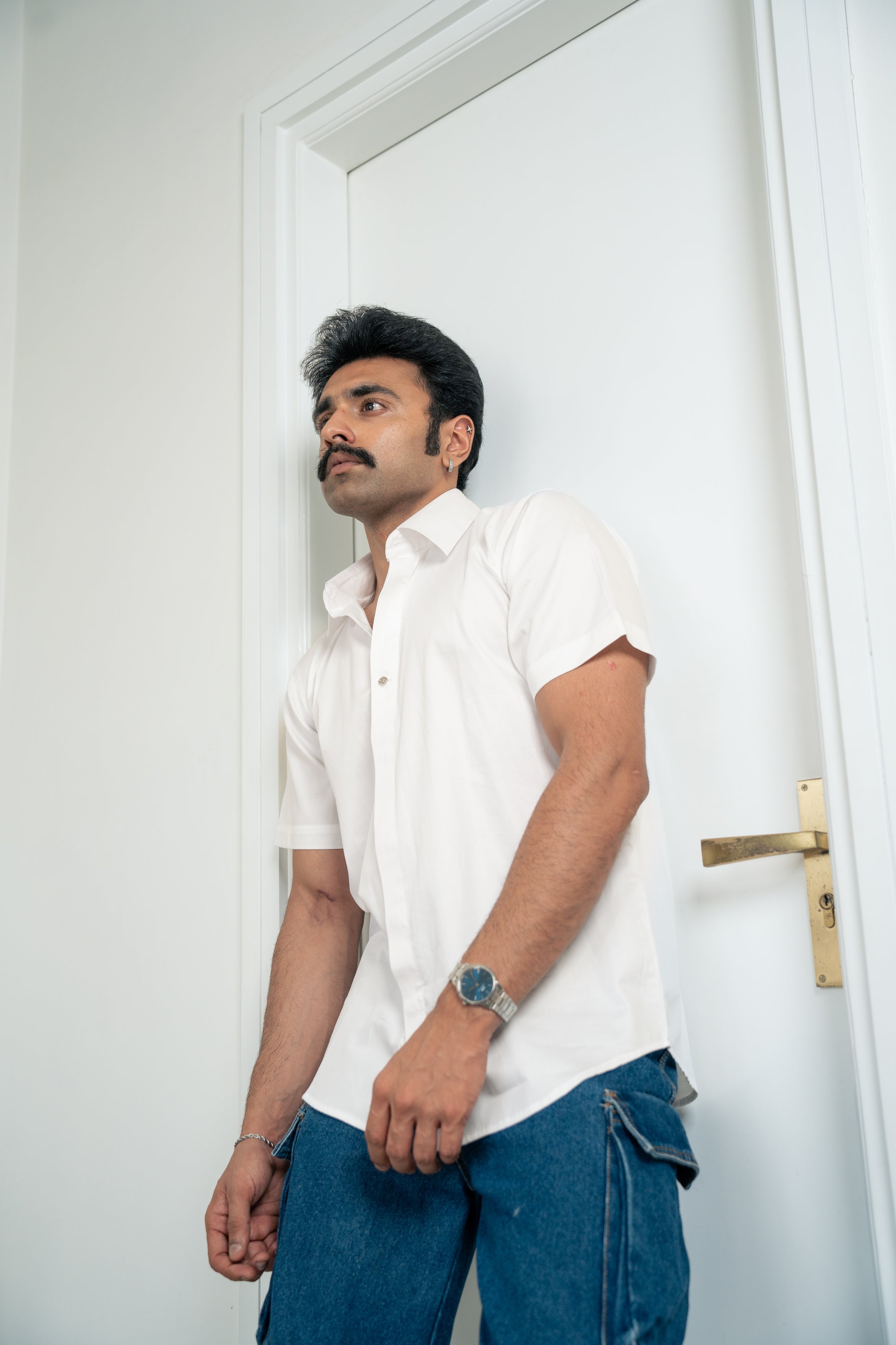 "Monaco" White Giza Cotton Shirt