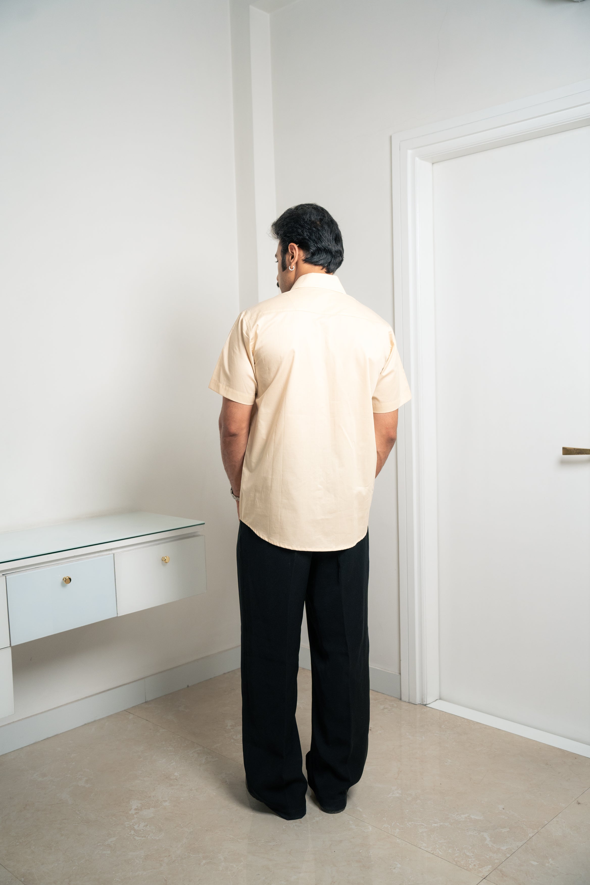 "Monaco" Beige Giza Cotton Shirt