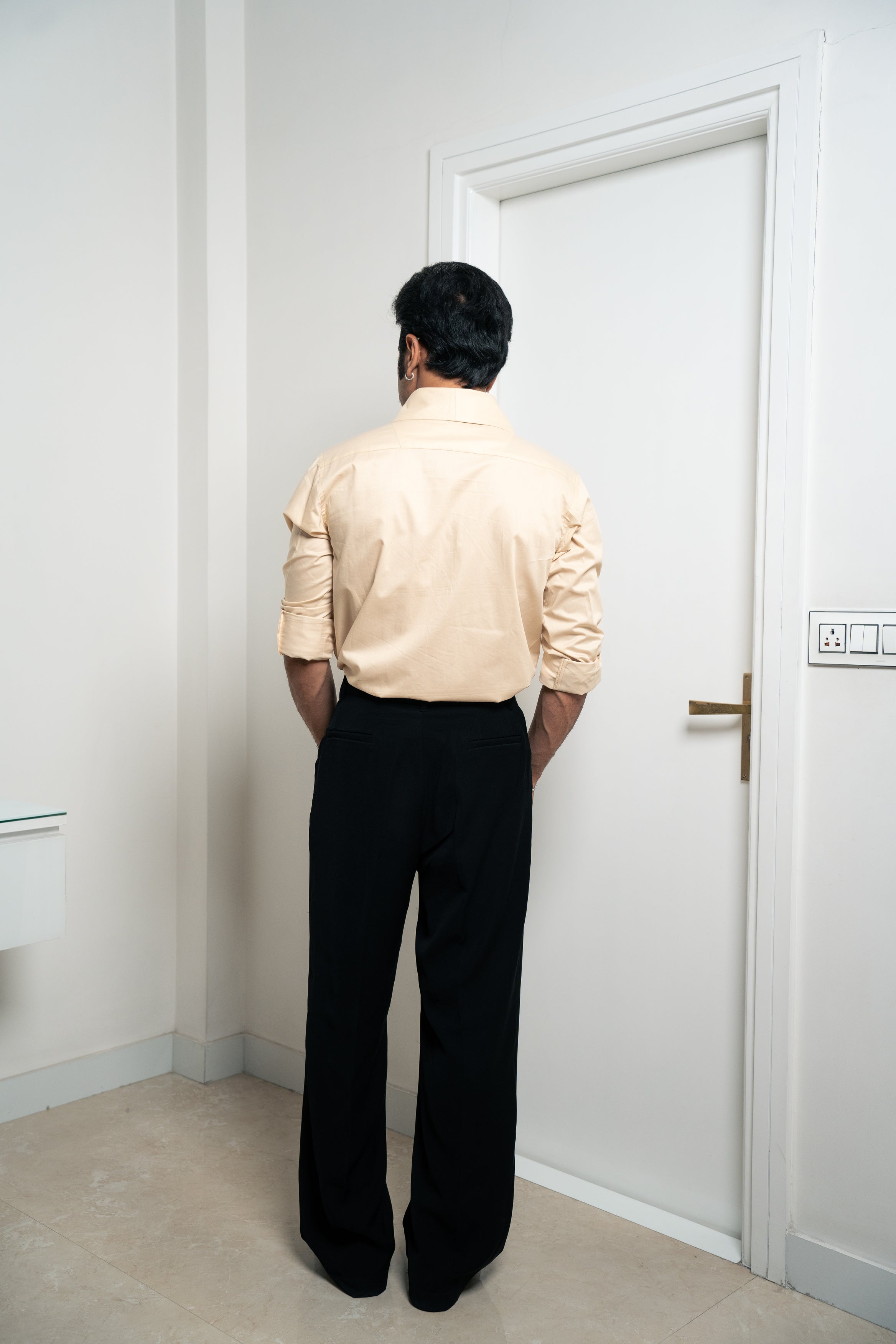 “The Icon” Beige in Giza Cotton Shirt