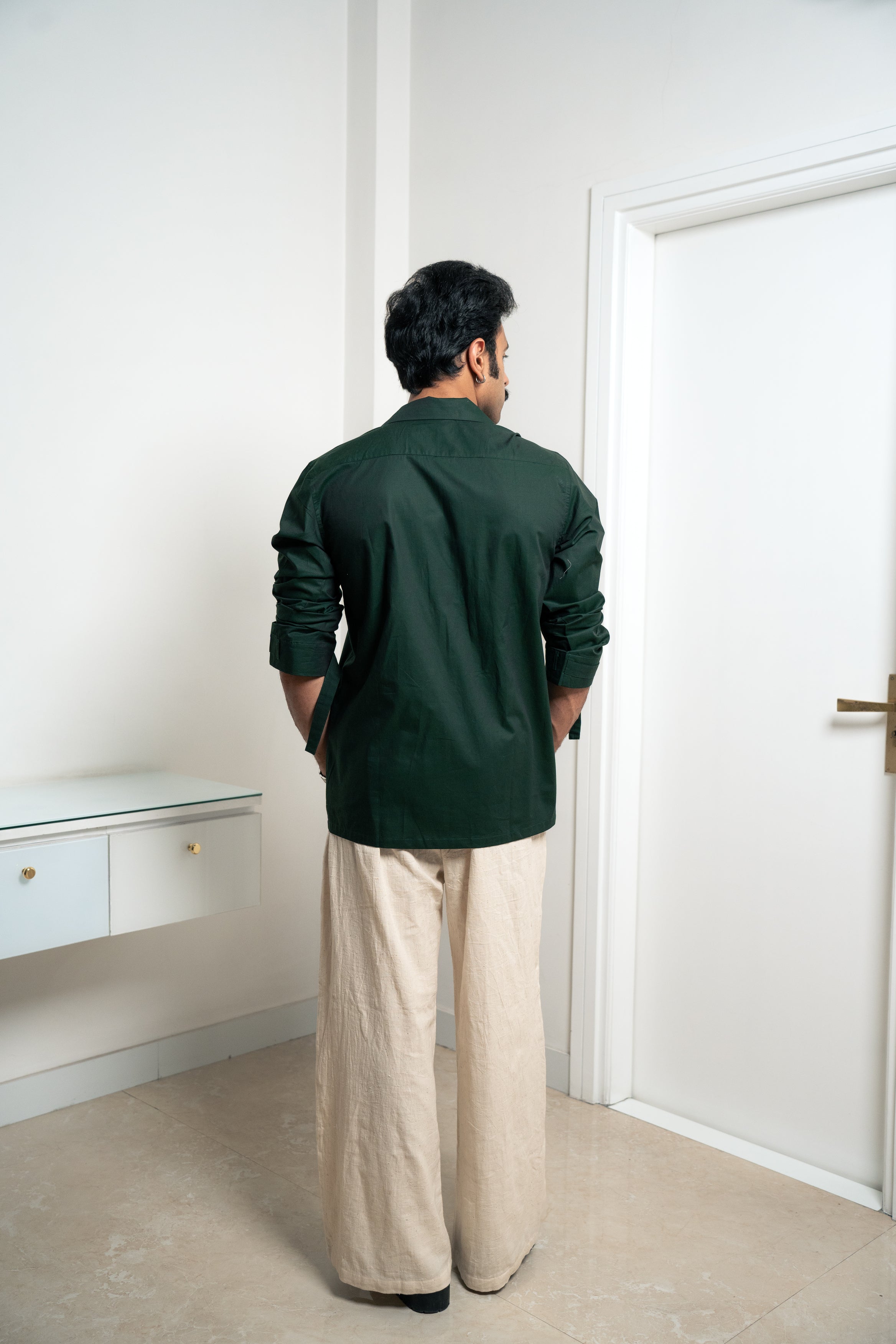 "The Hunter" Emerald Green Giza Cotton Shirt