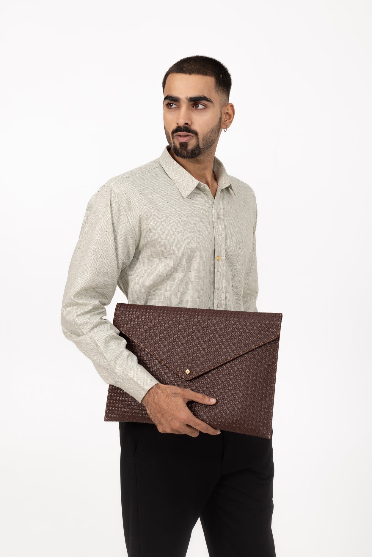 Green Vortex Printed Shirt in Cotton