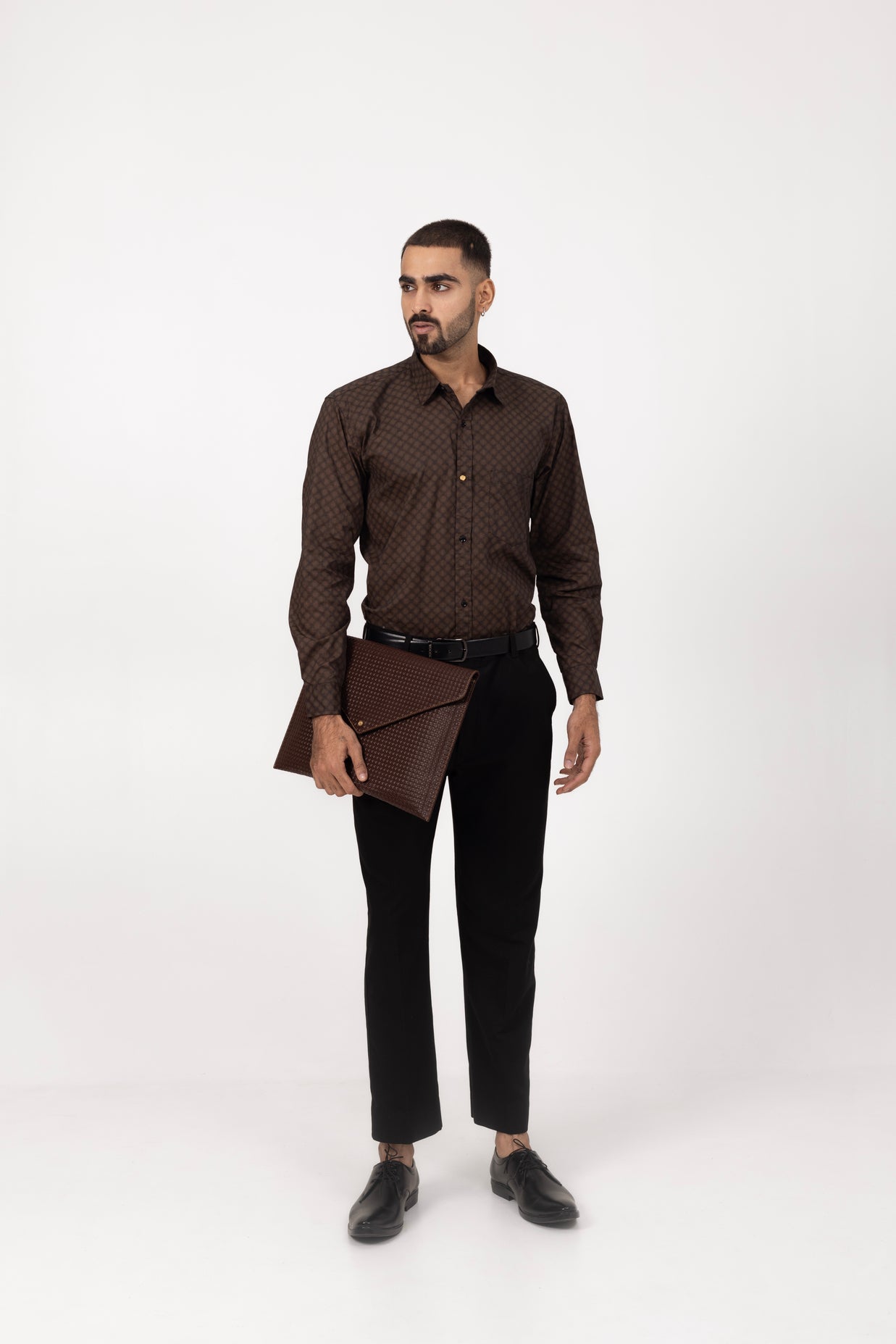 Chocolate Printed Shirt in Cotton