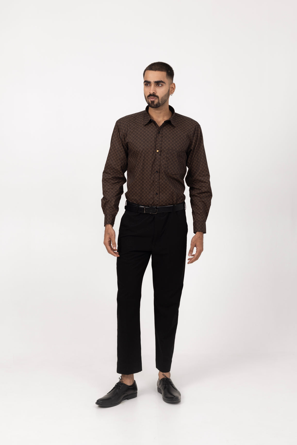 Chocolate Printed Shirt in Cotton