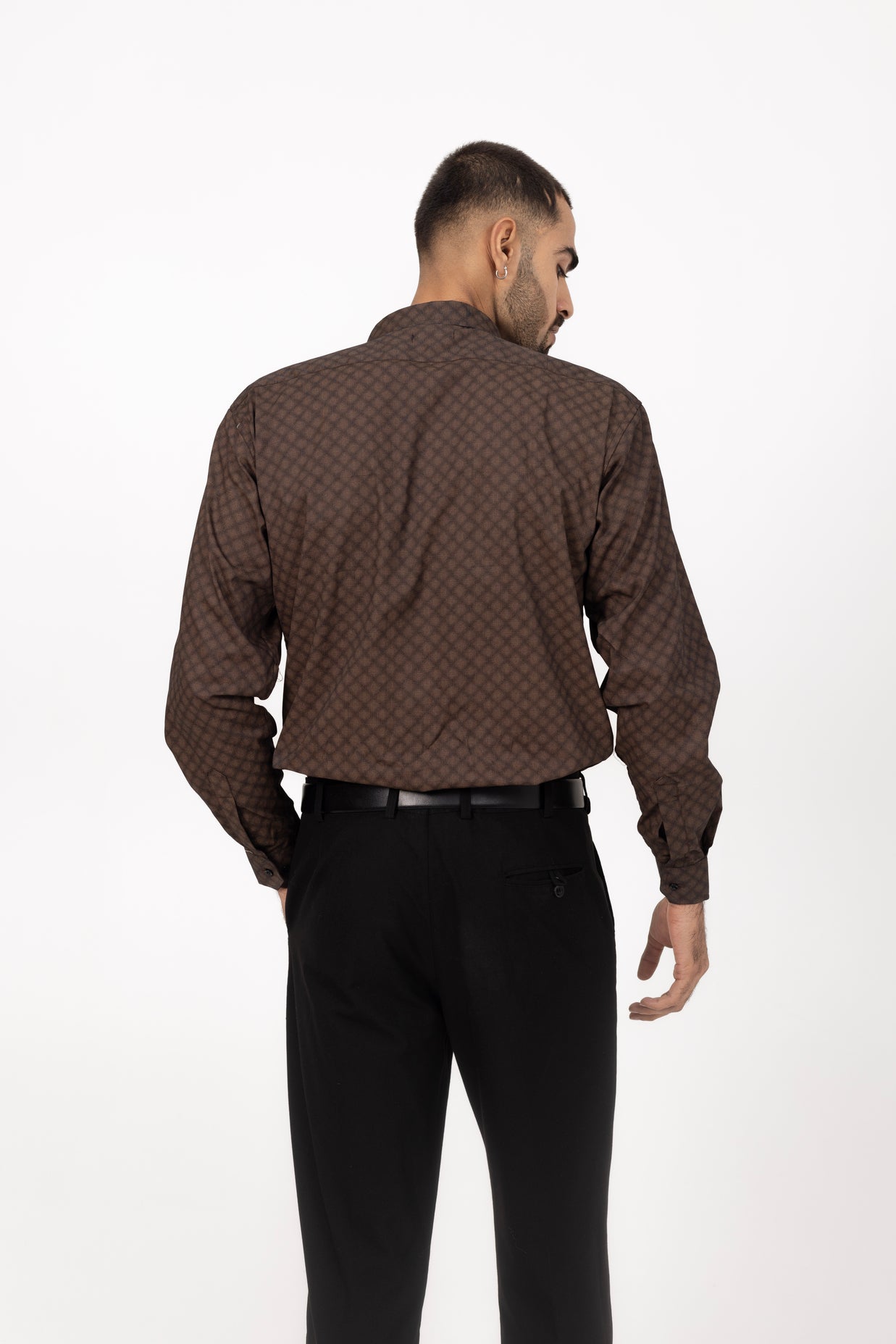 Chocolate Printed Shirt in Cotton