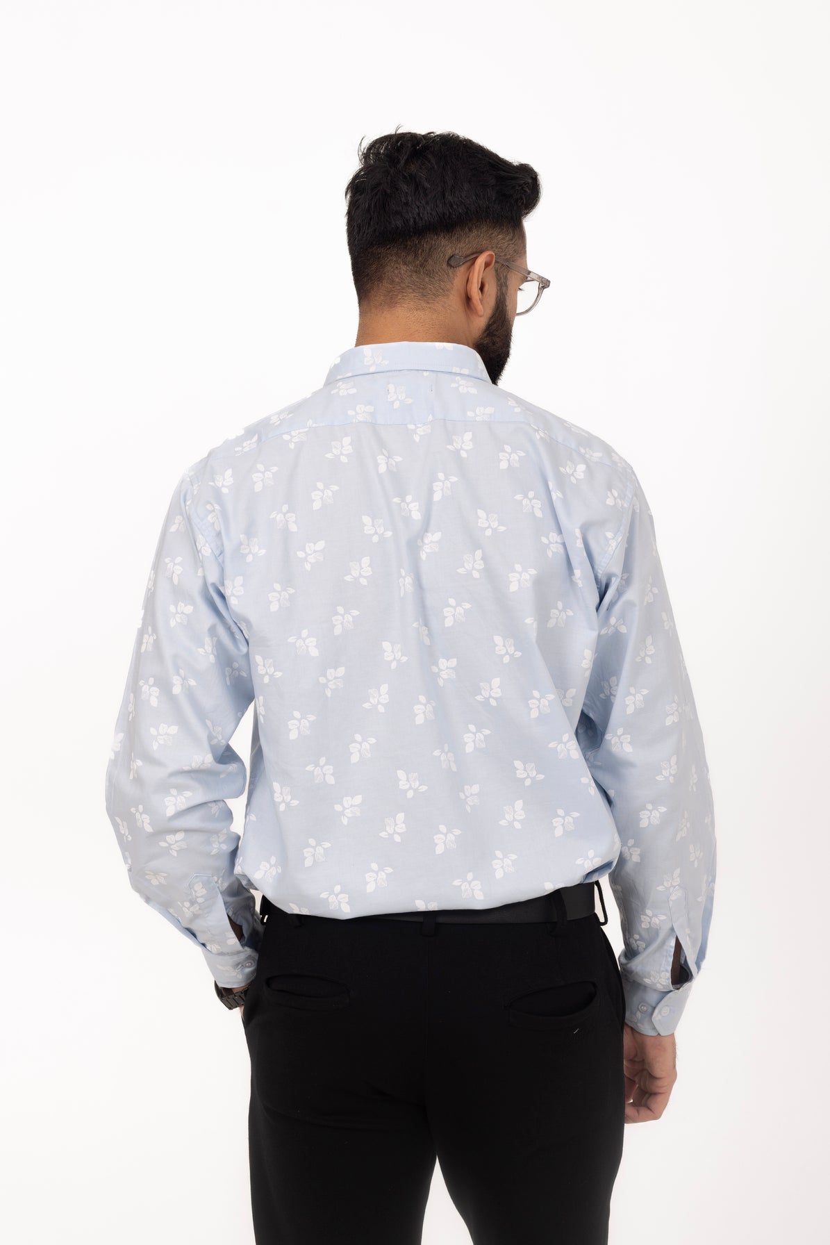 Sky Leaf Printed Shirt in Cotton