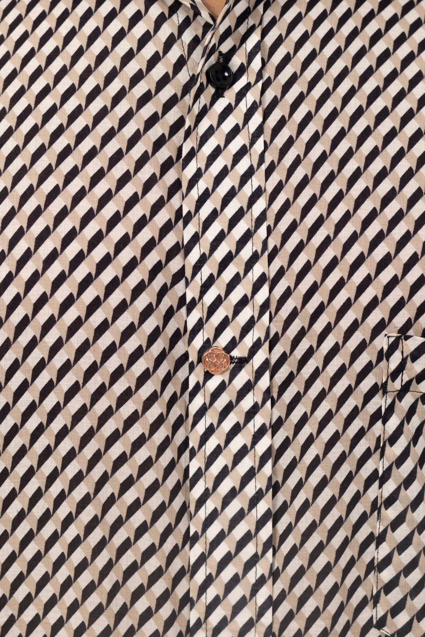 Cubism Printed Shirt in Cotton