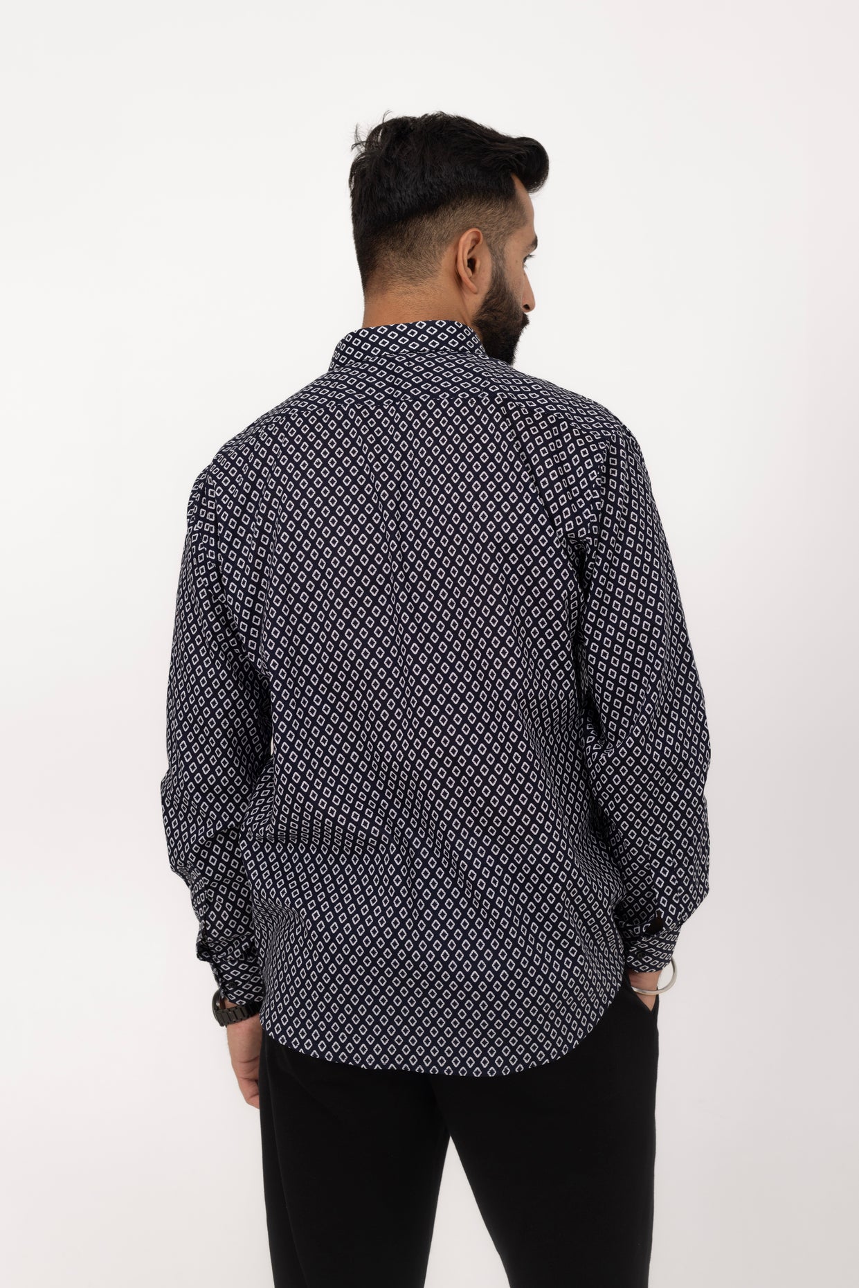 Midnight Diamond Printed Shirt in Cotton