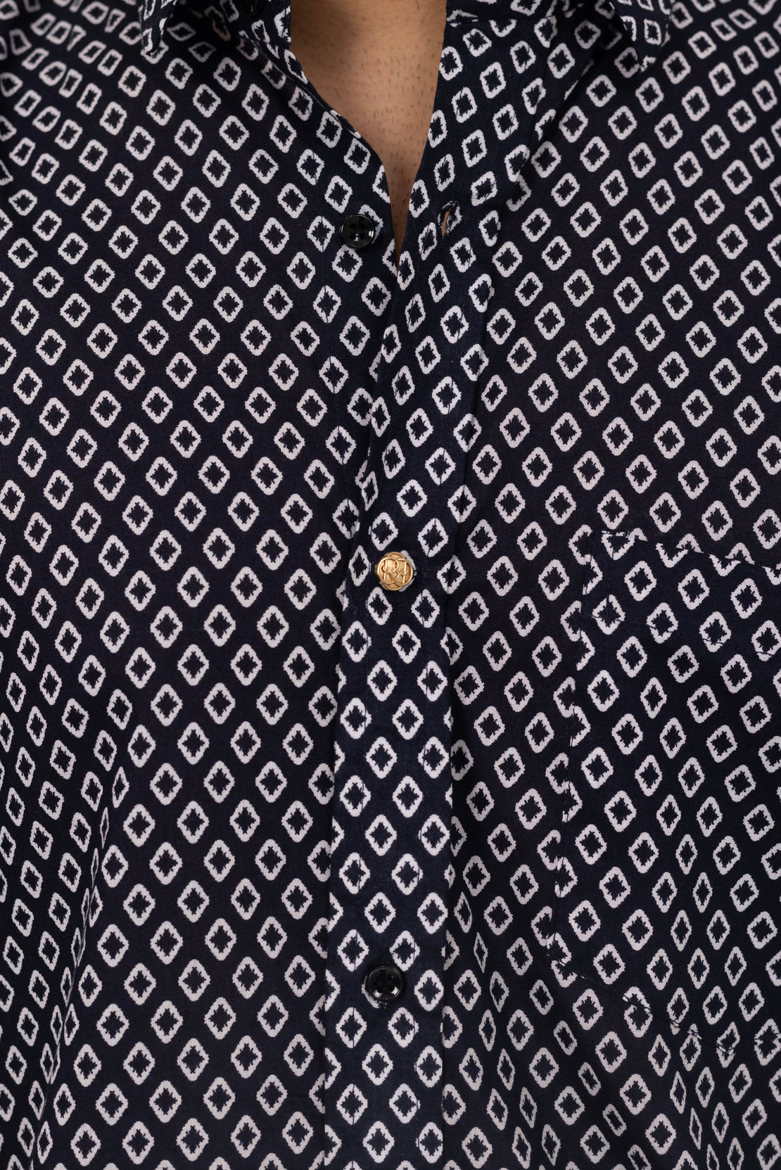Midnight Diamond Printed Shirt in Cotton