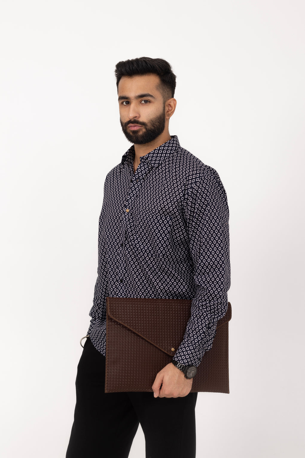 Midnight Diamond Printed Shirt in Cotton