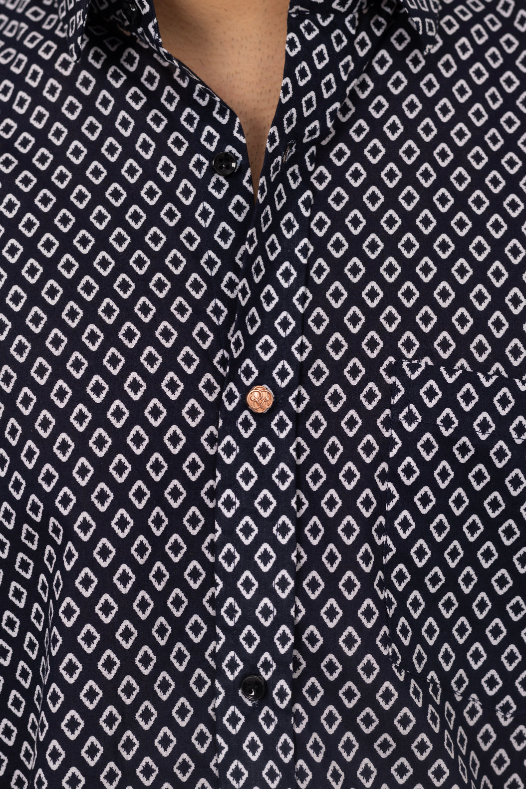 Midnight Diamond Printed Shirt in Cotton