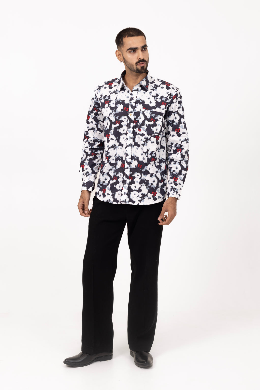 Abstract Printed Shirt in Cotton