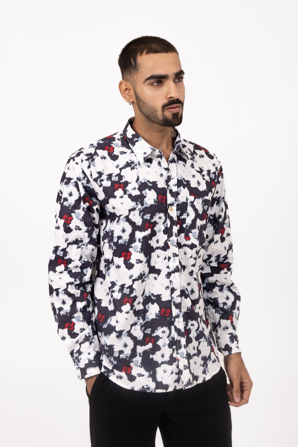 Abstract Printed Shirt in Cotton