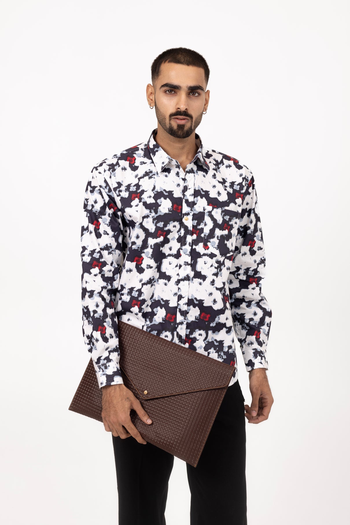 Abstract Printed Shirt in Cotton