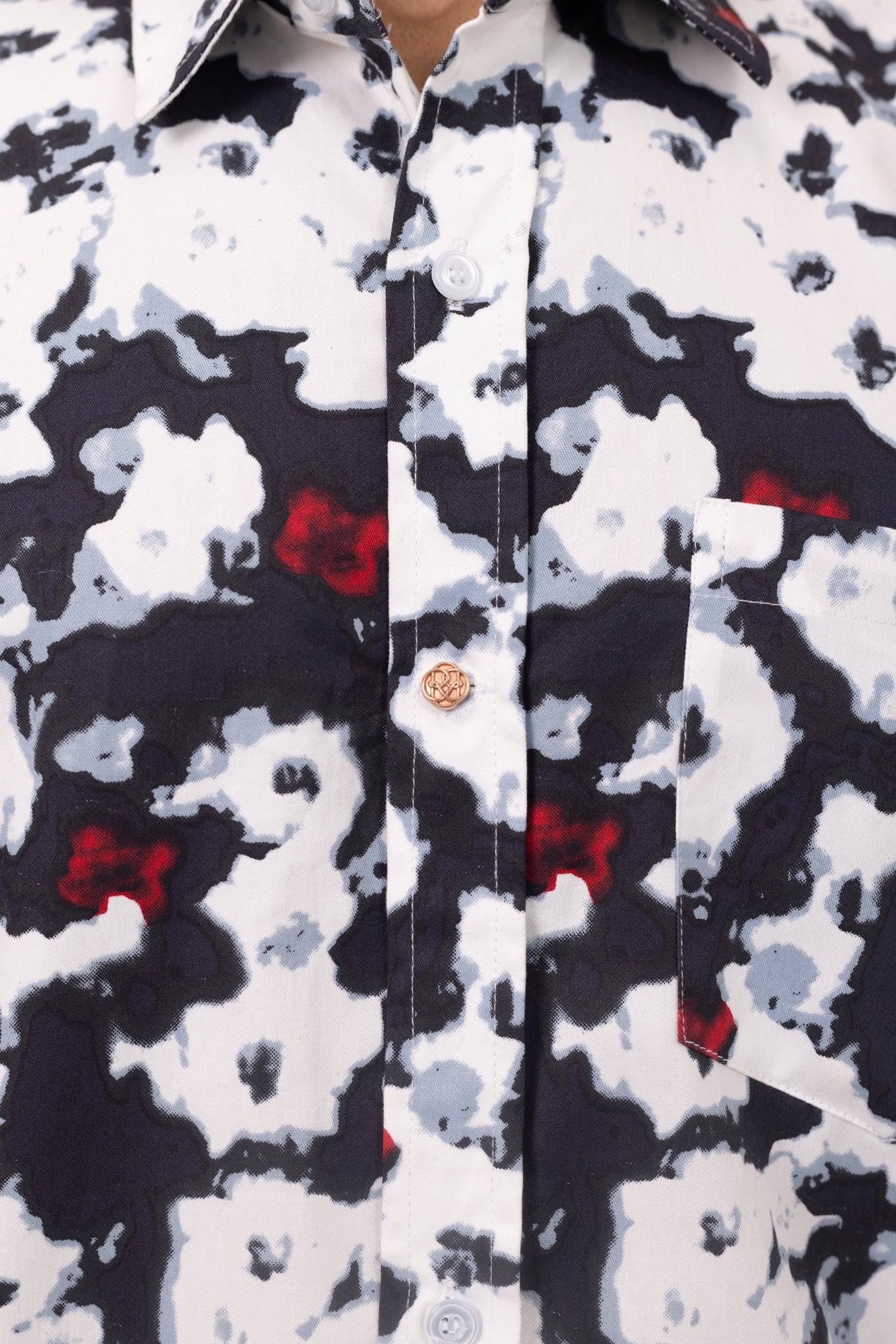 Abstract Printed Shirt in Cotton