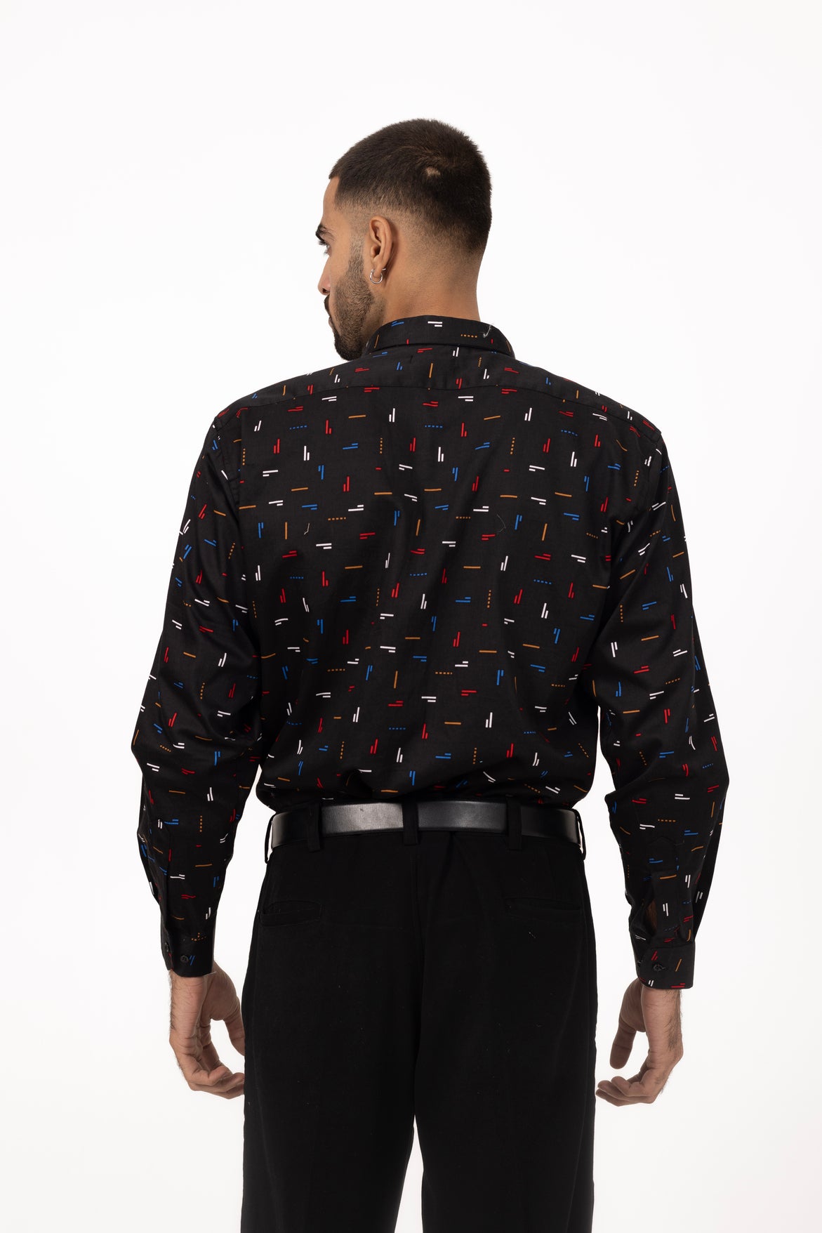 Black Matrix Printed Shirt in Cotton