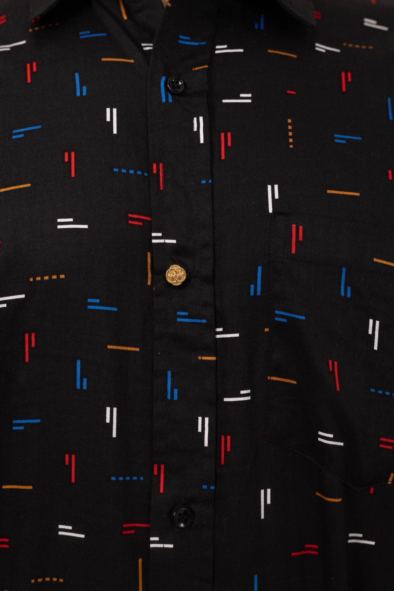 Black Matrix Printed Shirt in Cotton