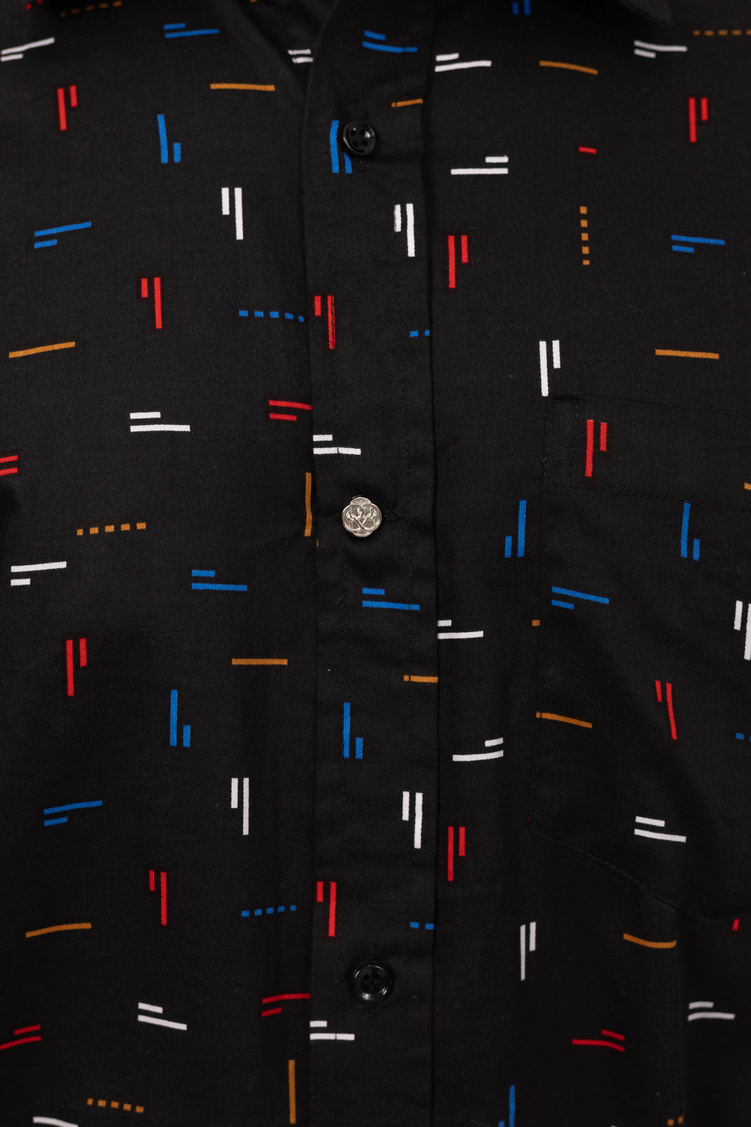 Black Matrix Printed Shirt in Cotton