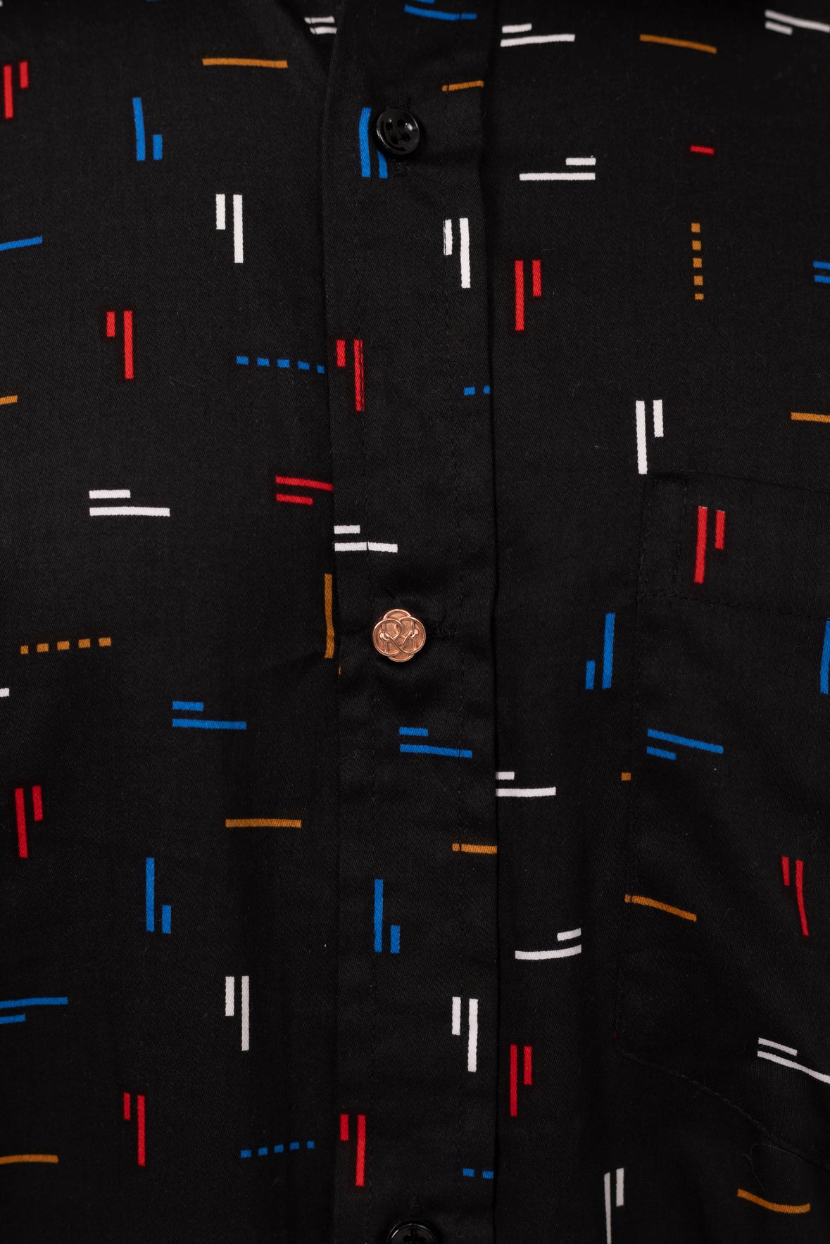 Black Matrix Printed Shirt in Cotton