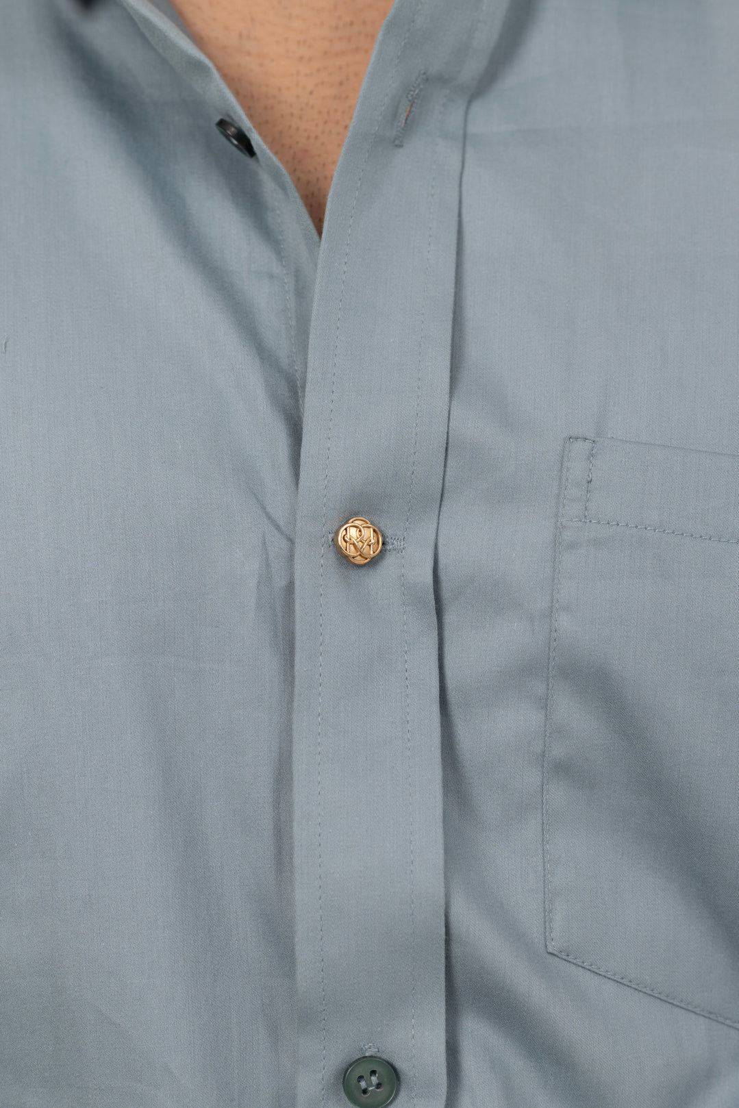 Teal Shirt in Giza Cotton