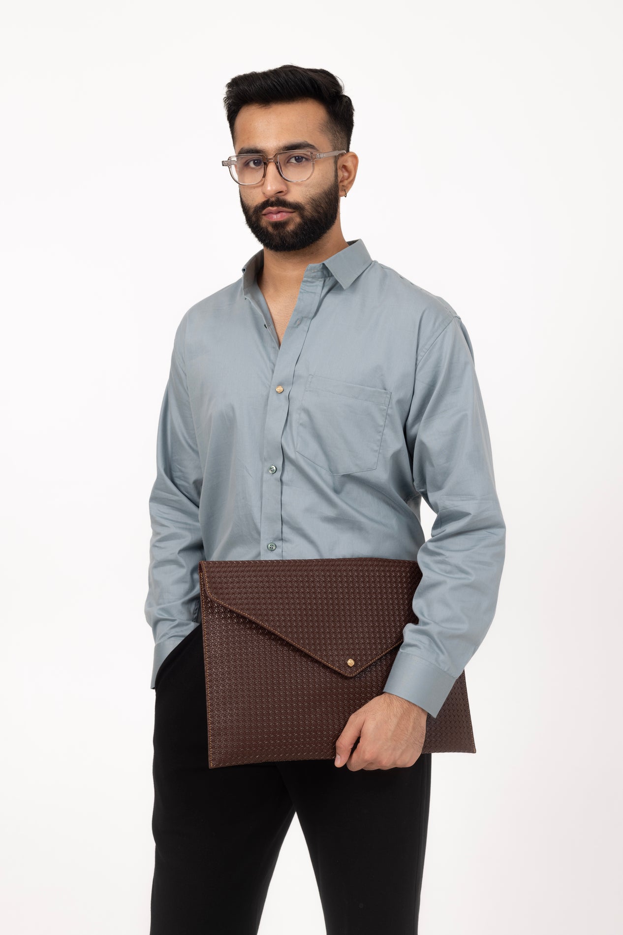 Teal Shirt in Giza Cotton