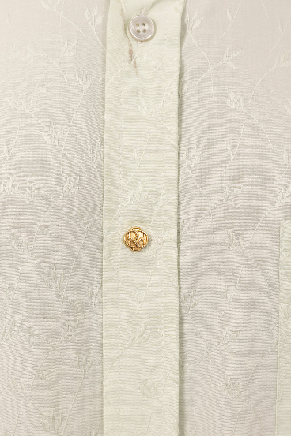 Mint Vine Embroidered Shirt in Cotton