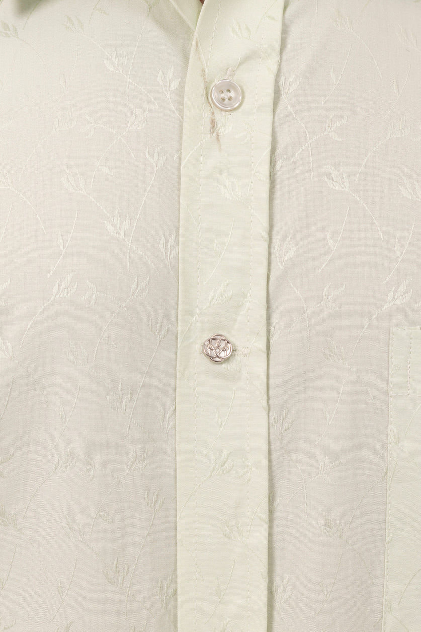 Mint Vine Embroidered Shirt in Cotton