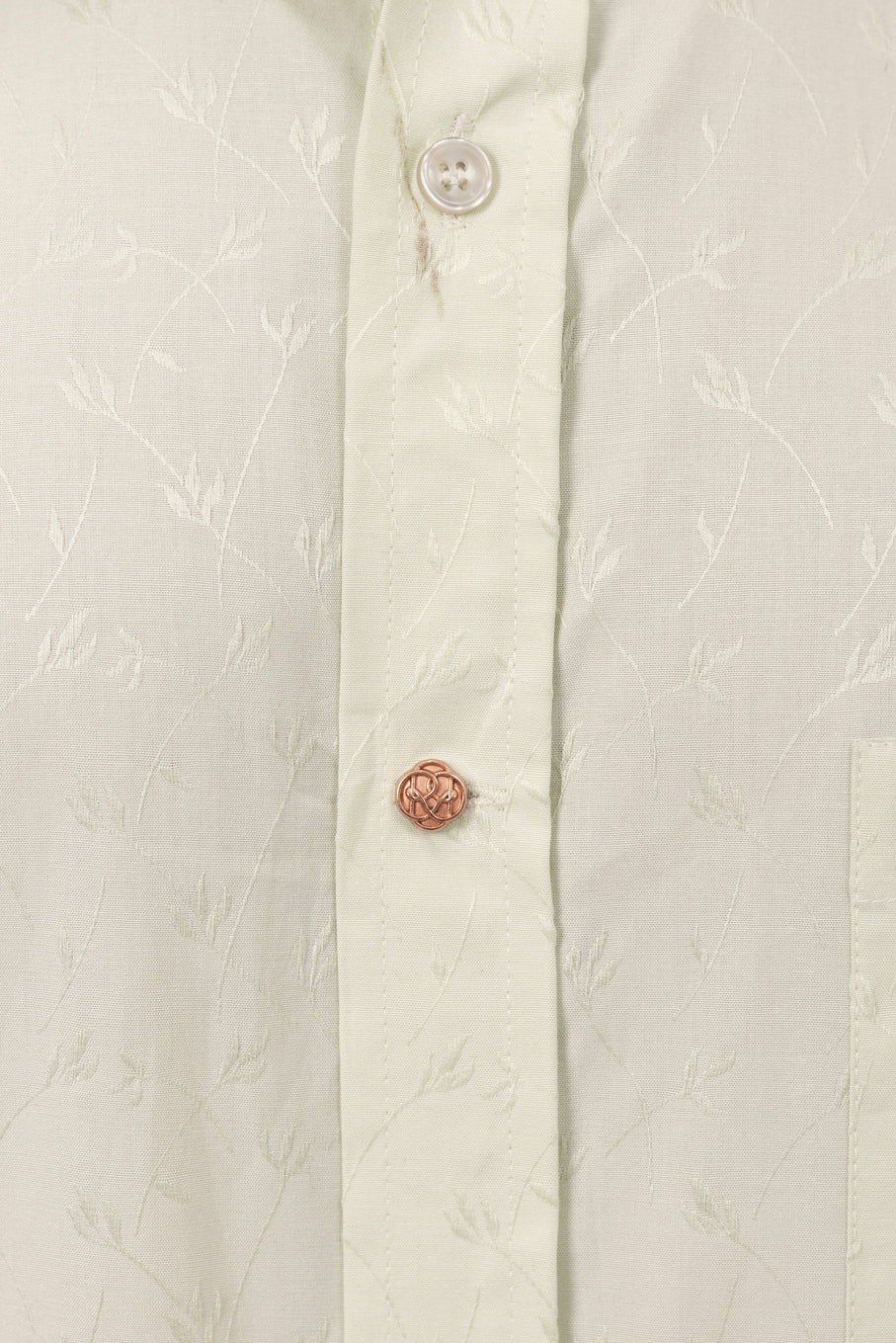 Mint Vine Embroidered Shirt in Cotton