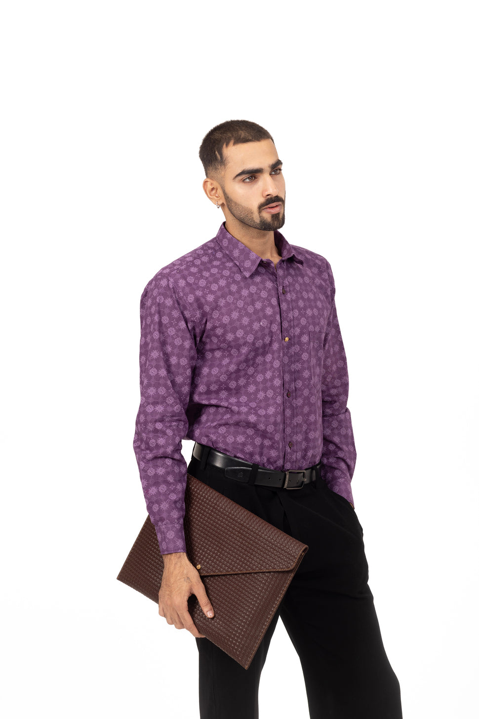 Purple Royale Printed Shirt in Cotton