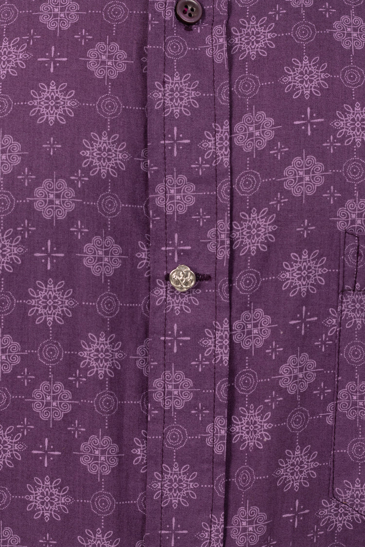 Purple Royale Printed Shirt in Cotton