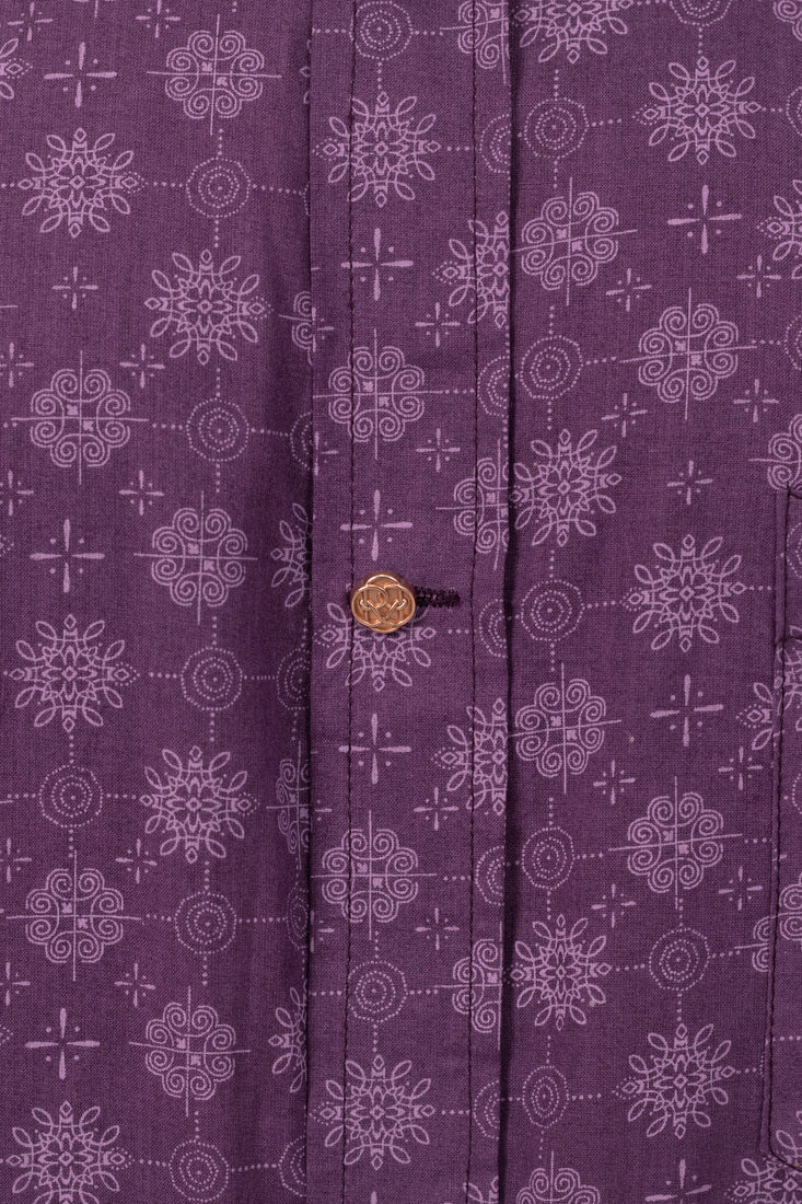 Purple Royale Printed Shirt in Cotton