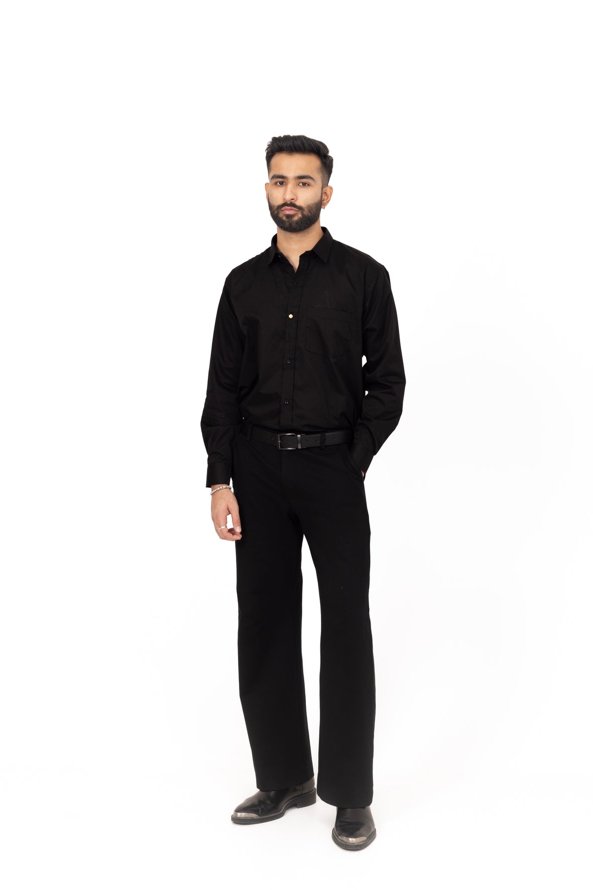 Black Shirt in Giza Cotton